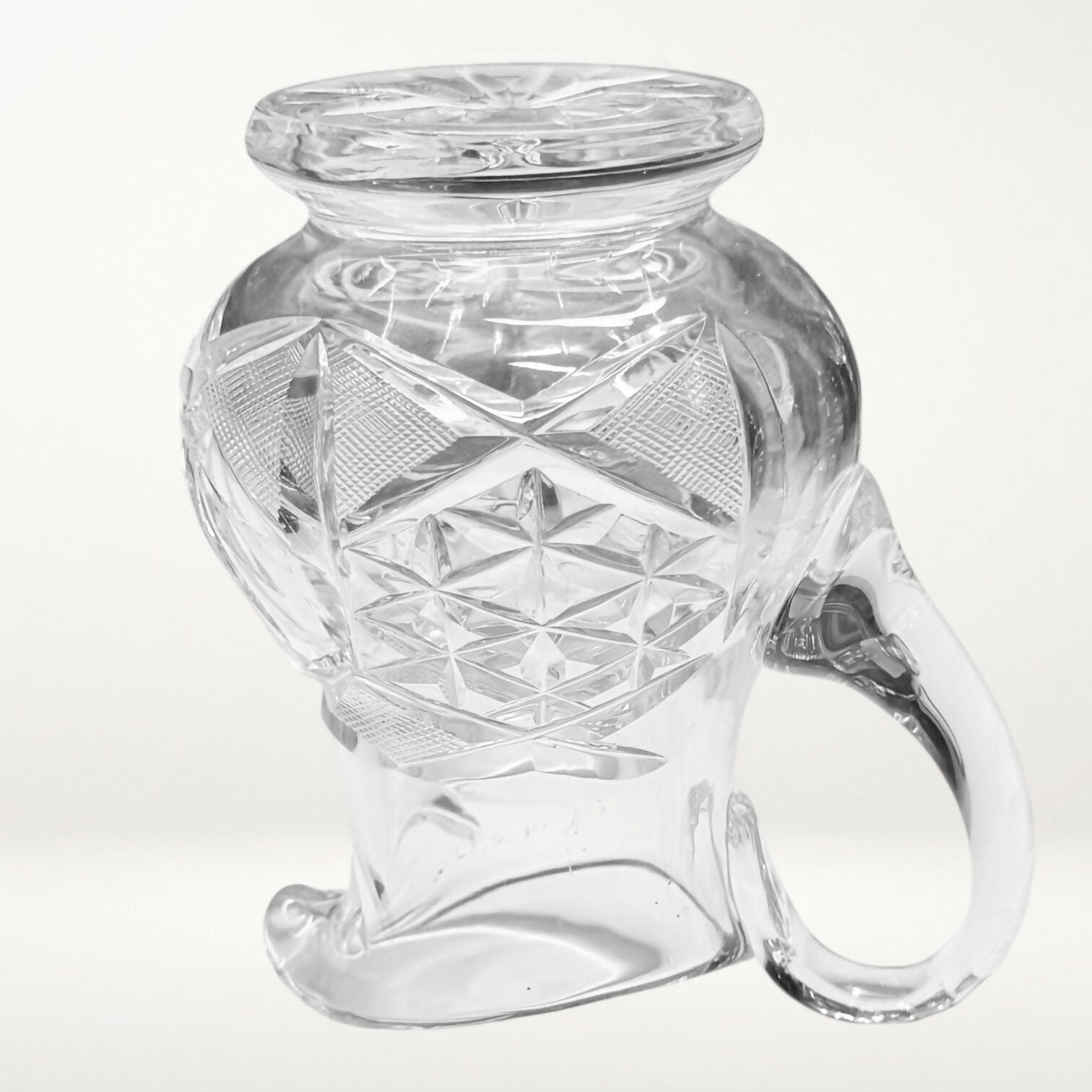 Vintage Cut Crystal Creamer Pitcher | Pressed Glass | Excellent Condition