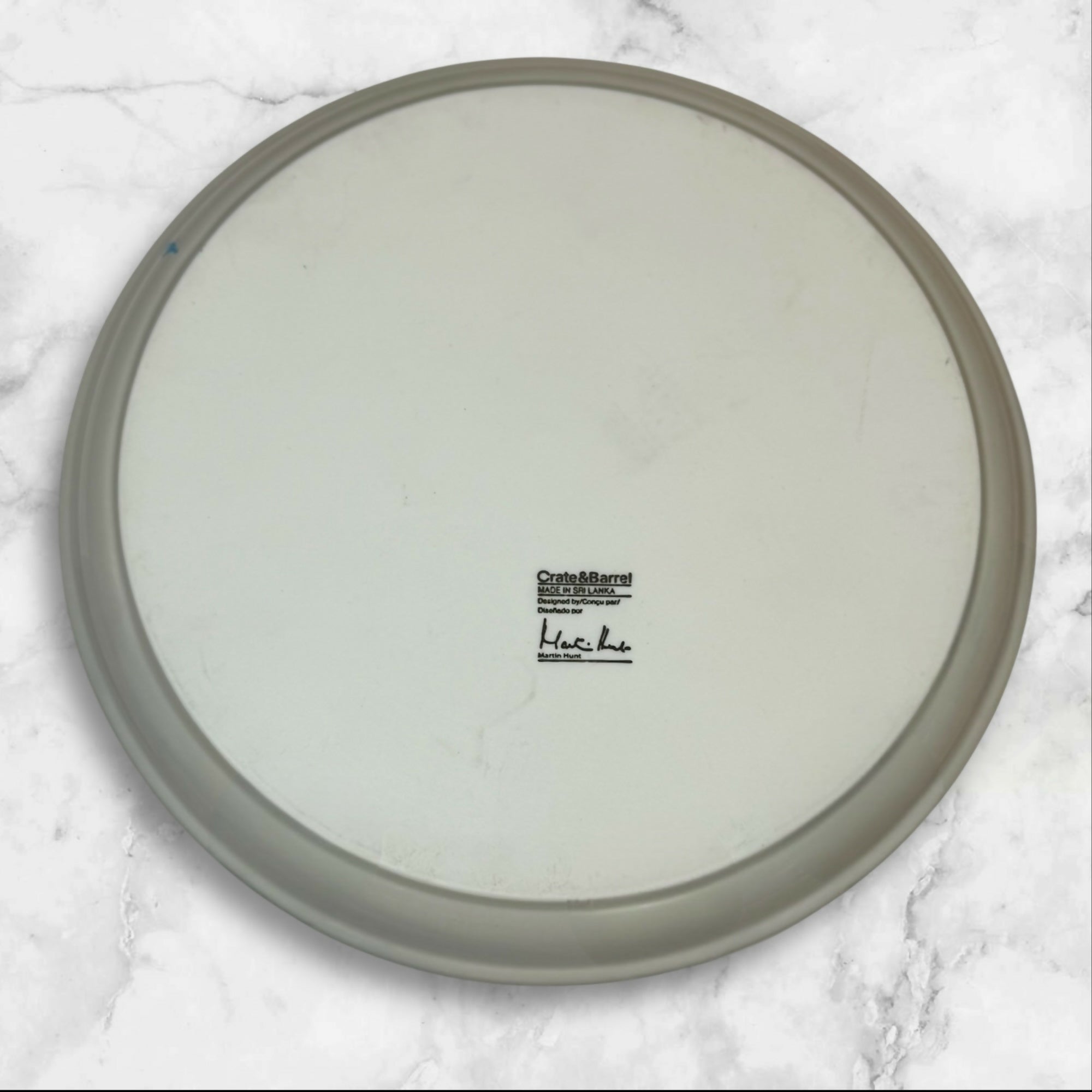 Crate & Barrel Logan Gray Dinner Plates | Set of 4 | Martin Hunt | Good Cond