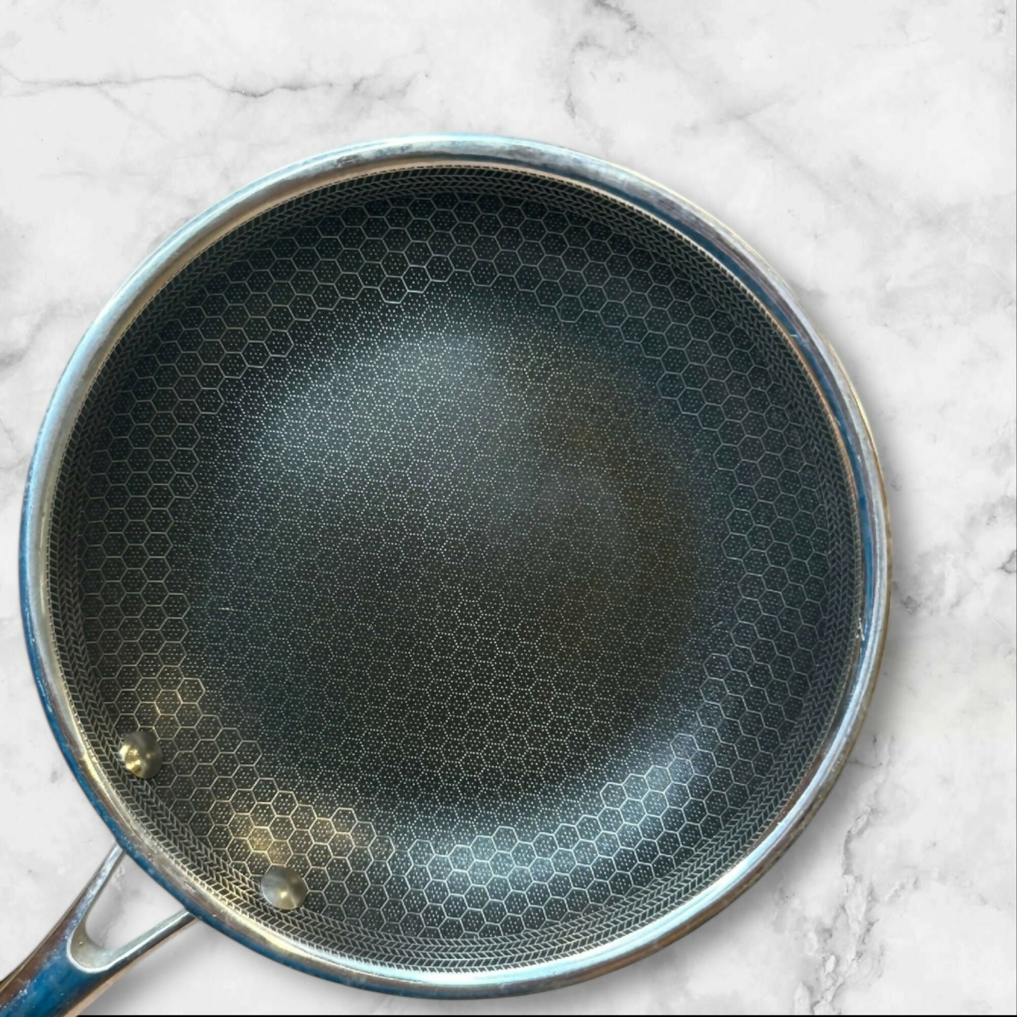 HexClad Hybrid Nonstick Fry Pan 8.5 Inch Stainless Steel | Pre-Owned | Good Condition