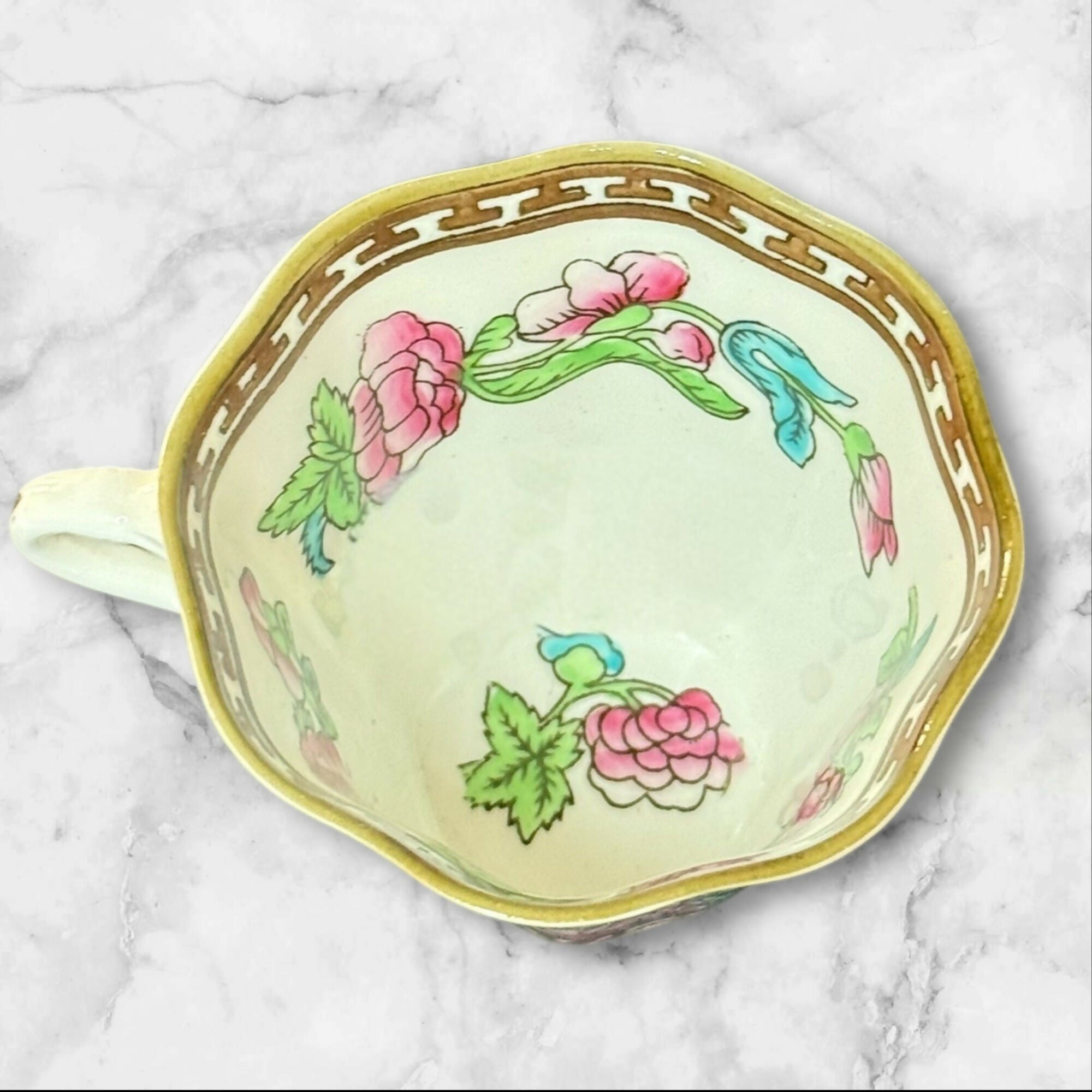 Coalport Indian Tree Teacup & Saucer | Original Engraving 1801 | England