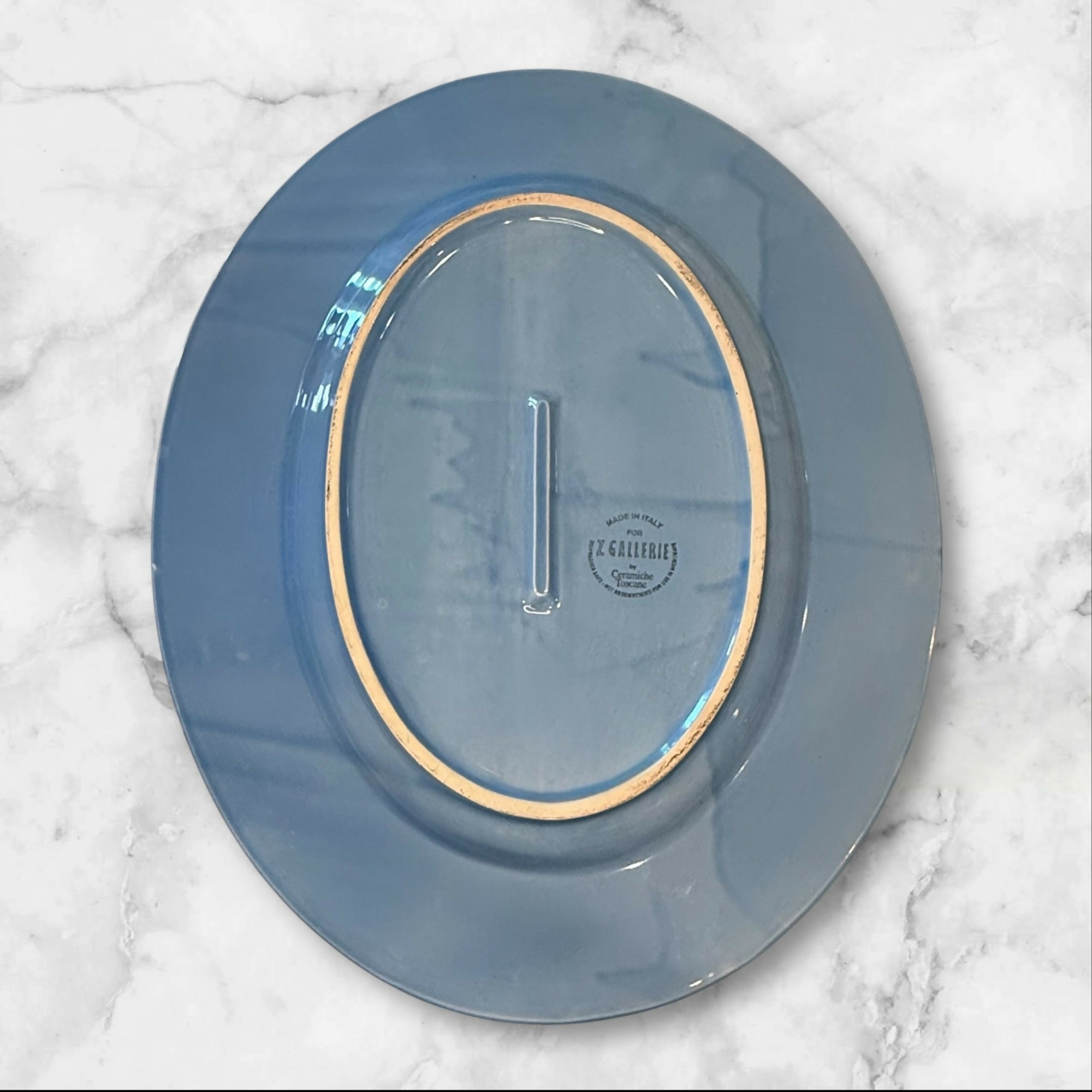 Ceramiche Toscane for Z Gallerie Blue Oval Platter | Italy | Good Condition