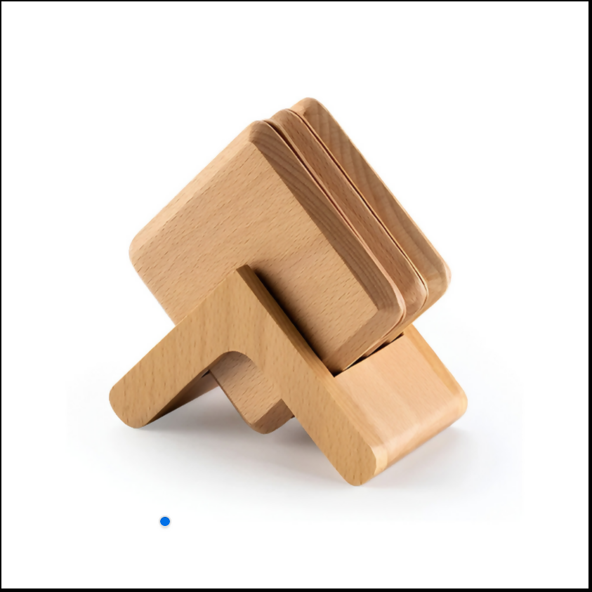 Anygleam Natural 6pcs Wooden Coasters Cup Kitchen Tools Accessories