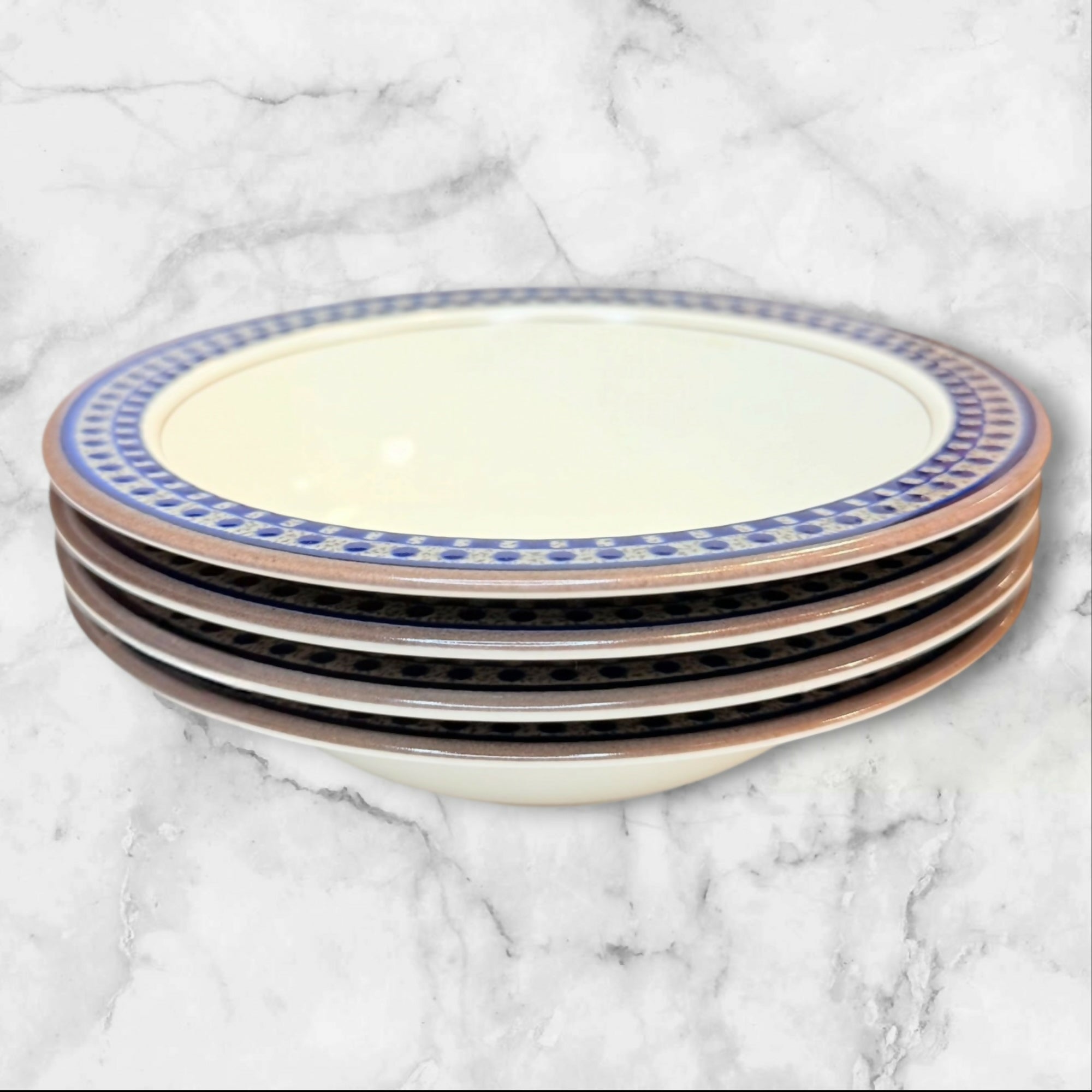 Mikasa Aztec Blue Fruit Dessert Bowls Set of 4 | Good Condition