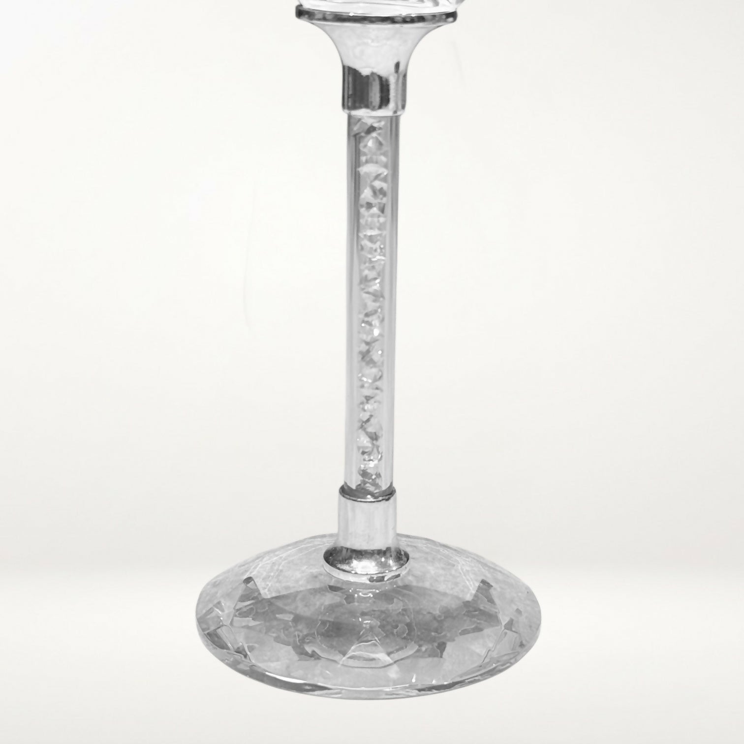 Amlong Crystal Champagne Flutes with Diamond Stems | Set of 2 | Excellent Condition