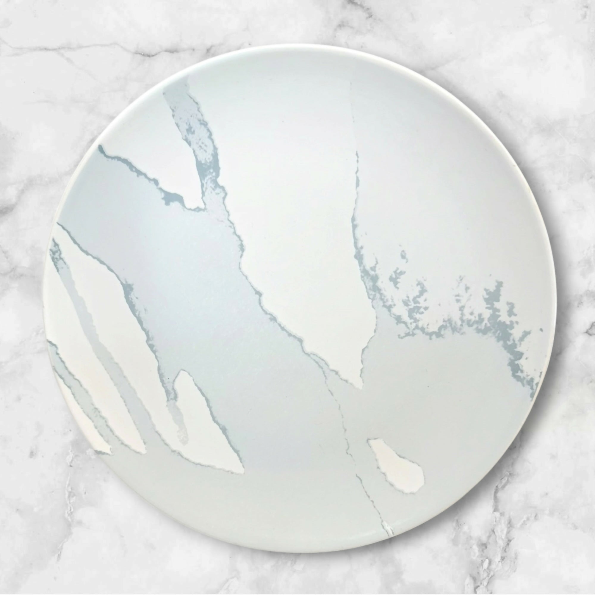 IKEA Behaga Turquoise Blue White Grey Dinner Plates | Set of 3 Vintage