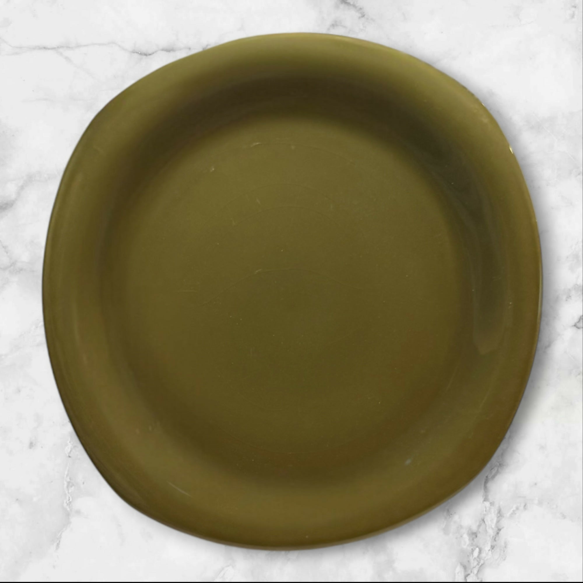 World Market Quad Olive Green Dinner Plates | Set of 6 | Good Condition
