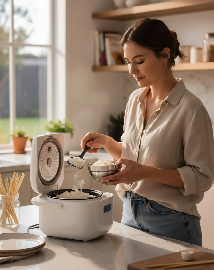 Anygleam Silver Rice Bowls – 5Pcs Big Stainless Steel, Single-Layer Anti-Scalding Cooking Utensils