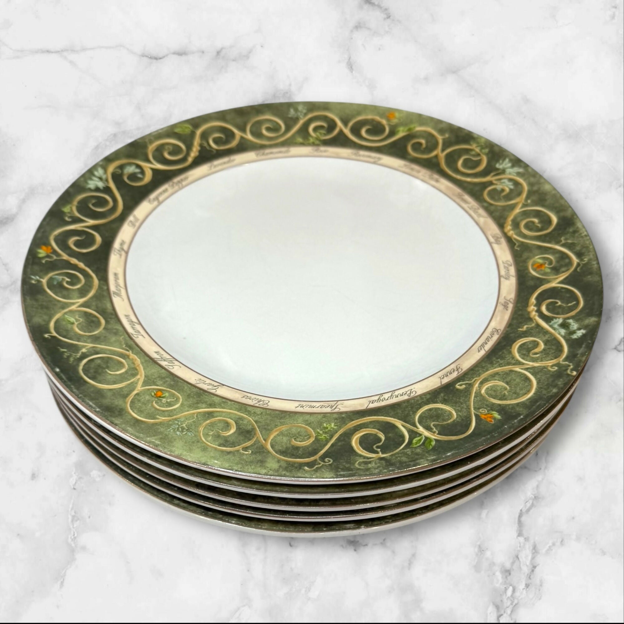 American Atelier Bouquet Garni Dinner Plates | Set of 5 | Great Condition