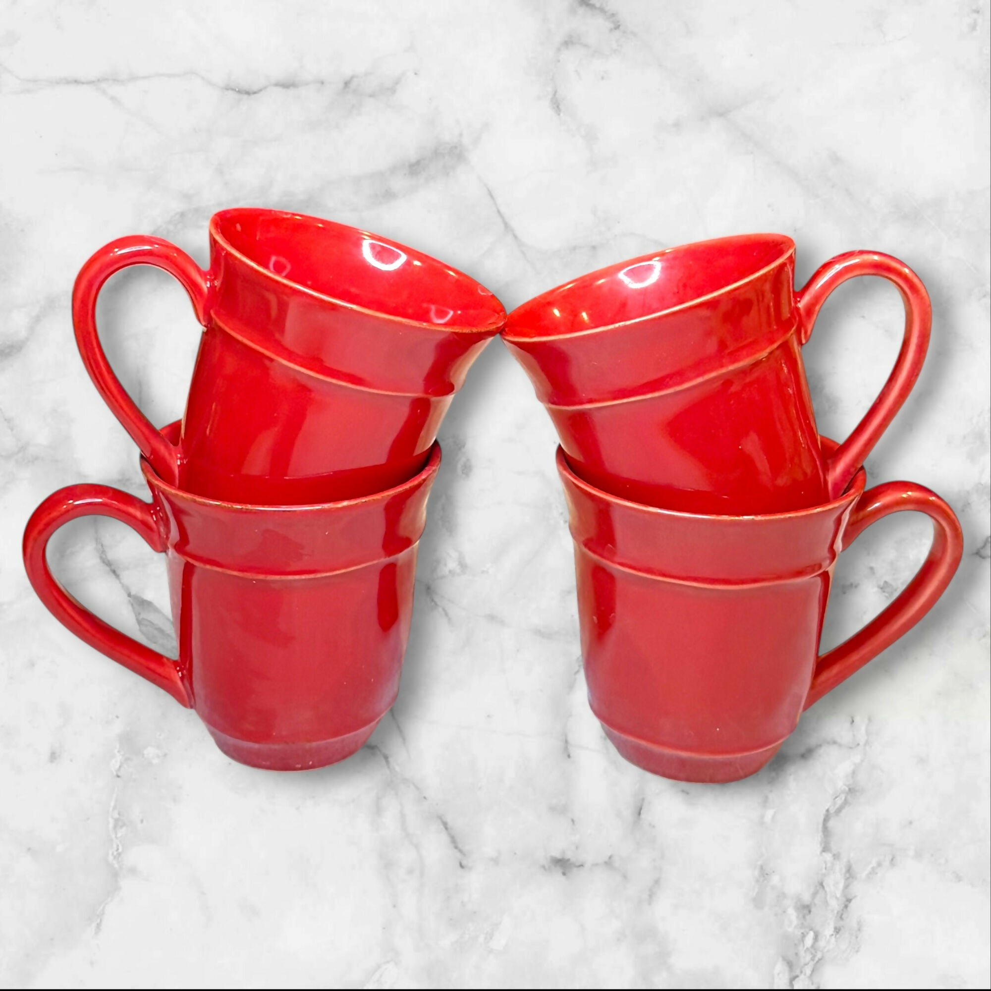 Red Mug Set Pottery Barn Cambria Red Mugs Set of 4 | Kitchen Switchen Resale