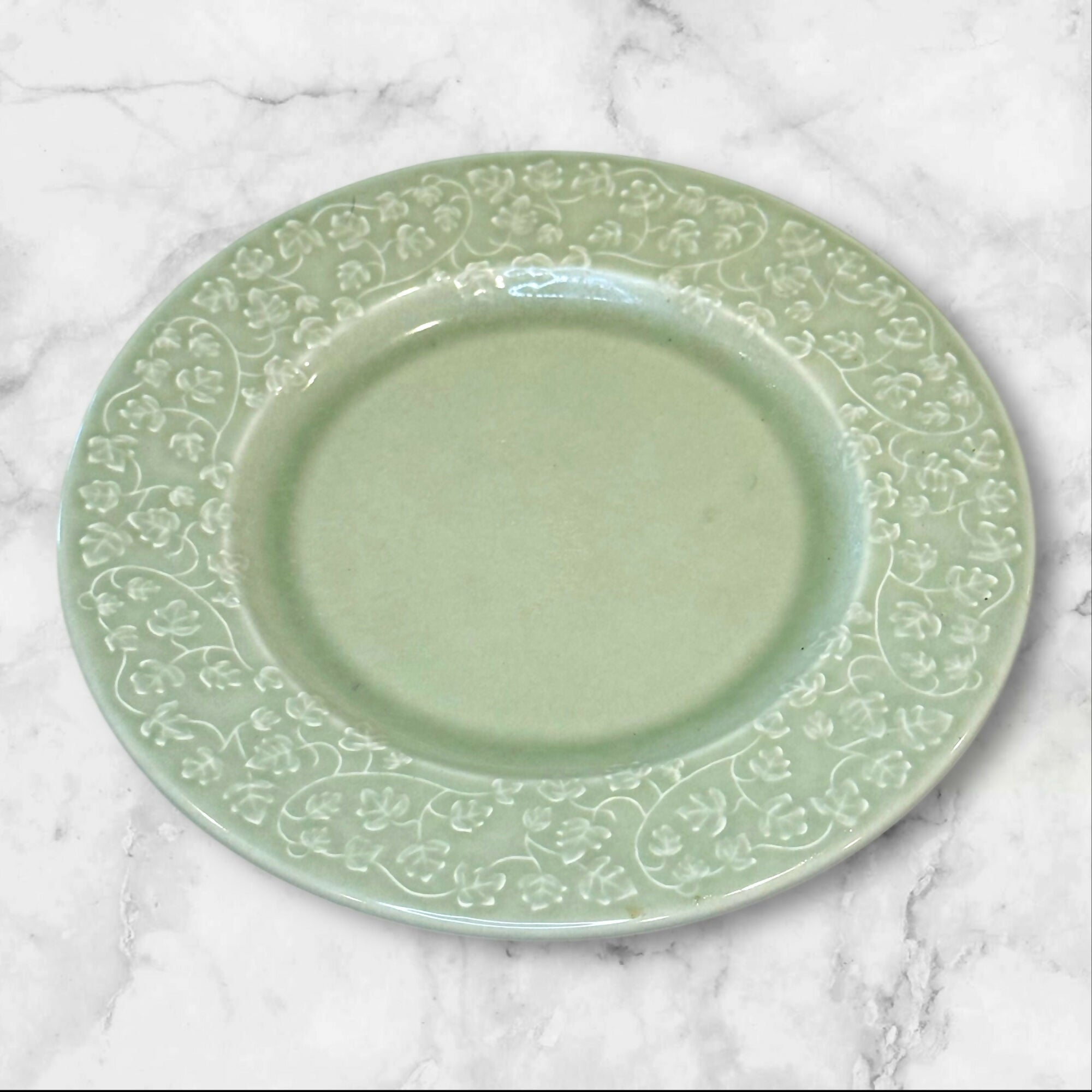 World Market Lierre Embossed Green Salad Plates | Set of 2 | Great Condition