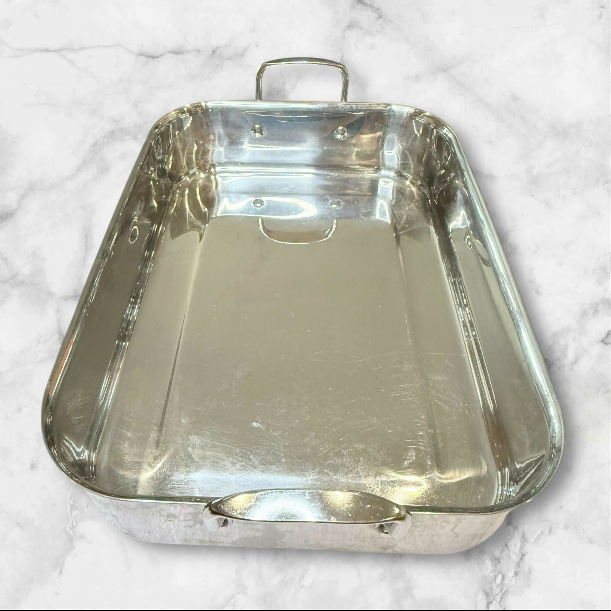 Southern Living Stainless Steel Roasting Pan w/ Handles | 12.5x17 | Good