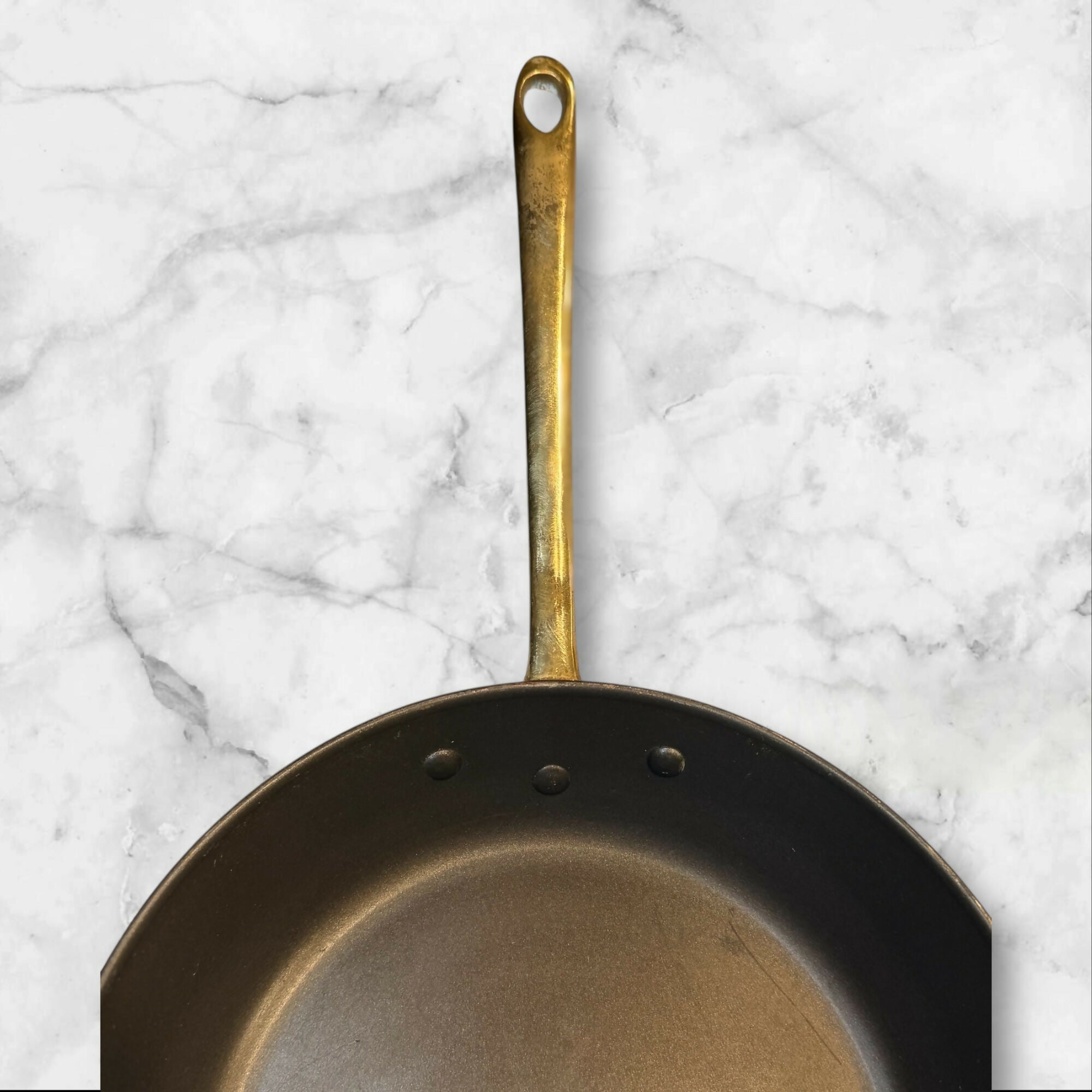 Vintage Copper Fry Pan 9.5 Inch Brass Handle | French Style | Good Cond