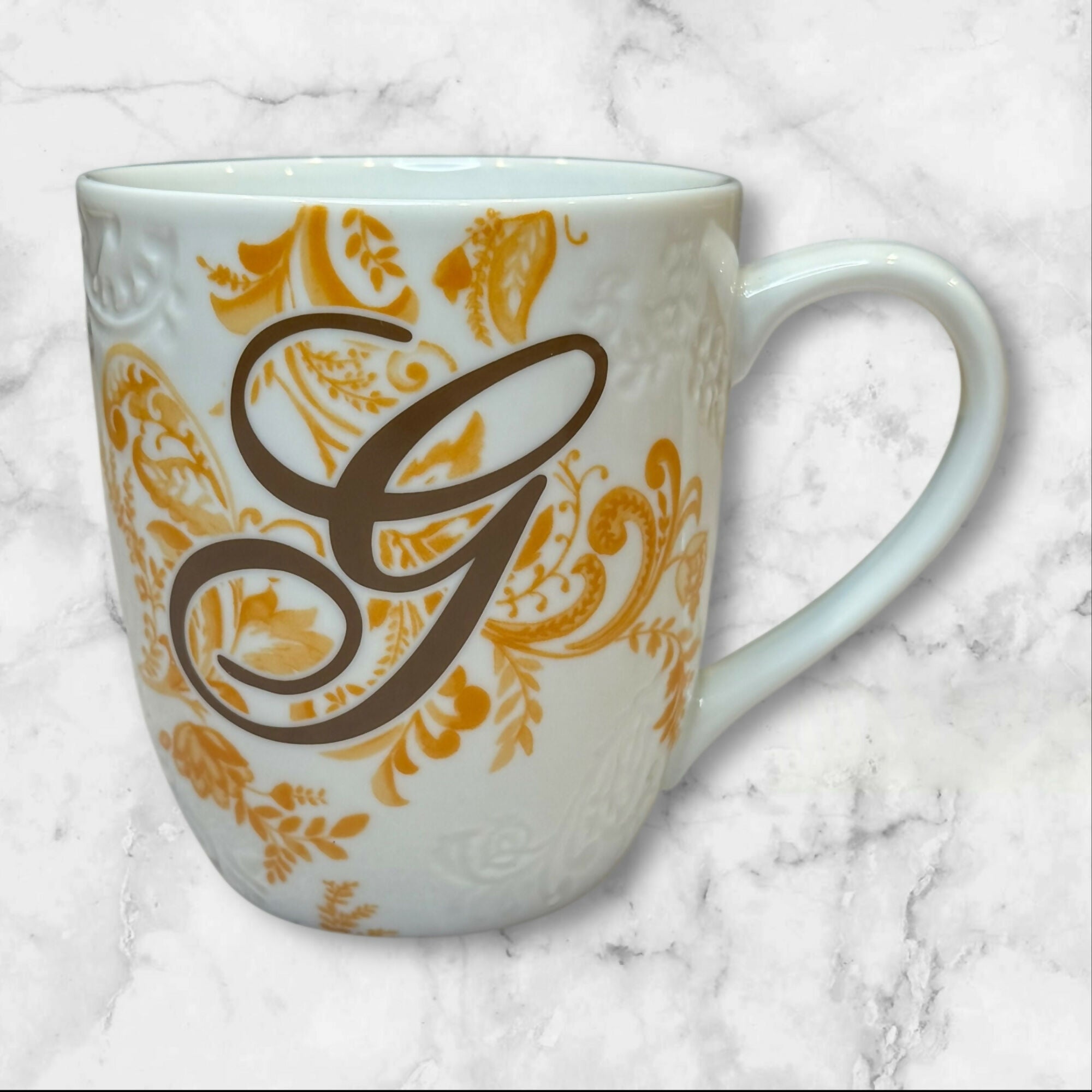 Pier 1 Imports Ava Monogram “G” Mug | Porcelain 14 oz | Great Condition