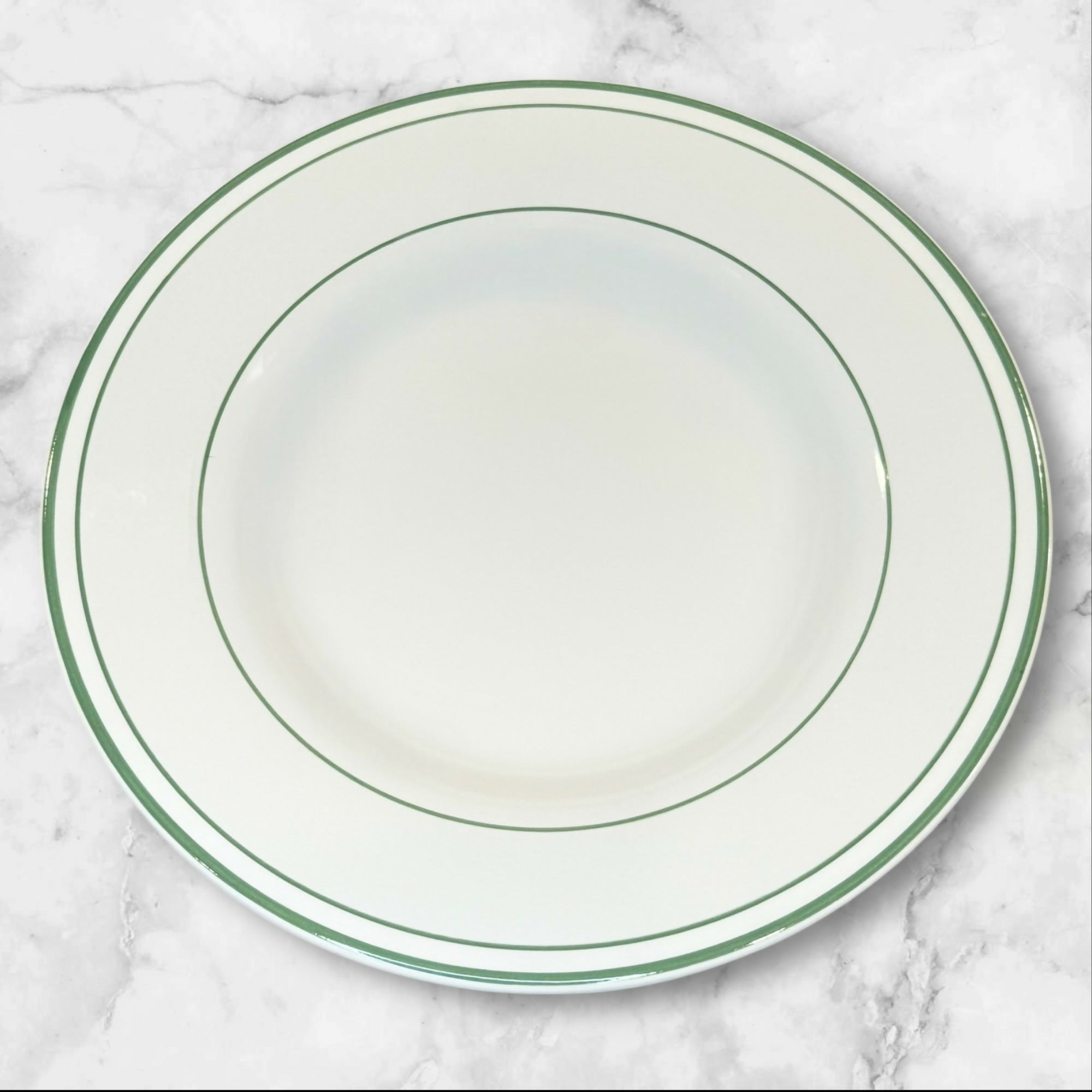 Pottery Barn Bistro & Marina Pasta Bowls | Set of 8 | White Green Rim | Exc Cond