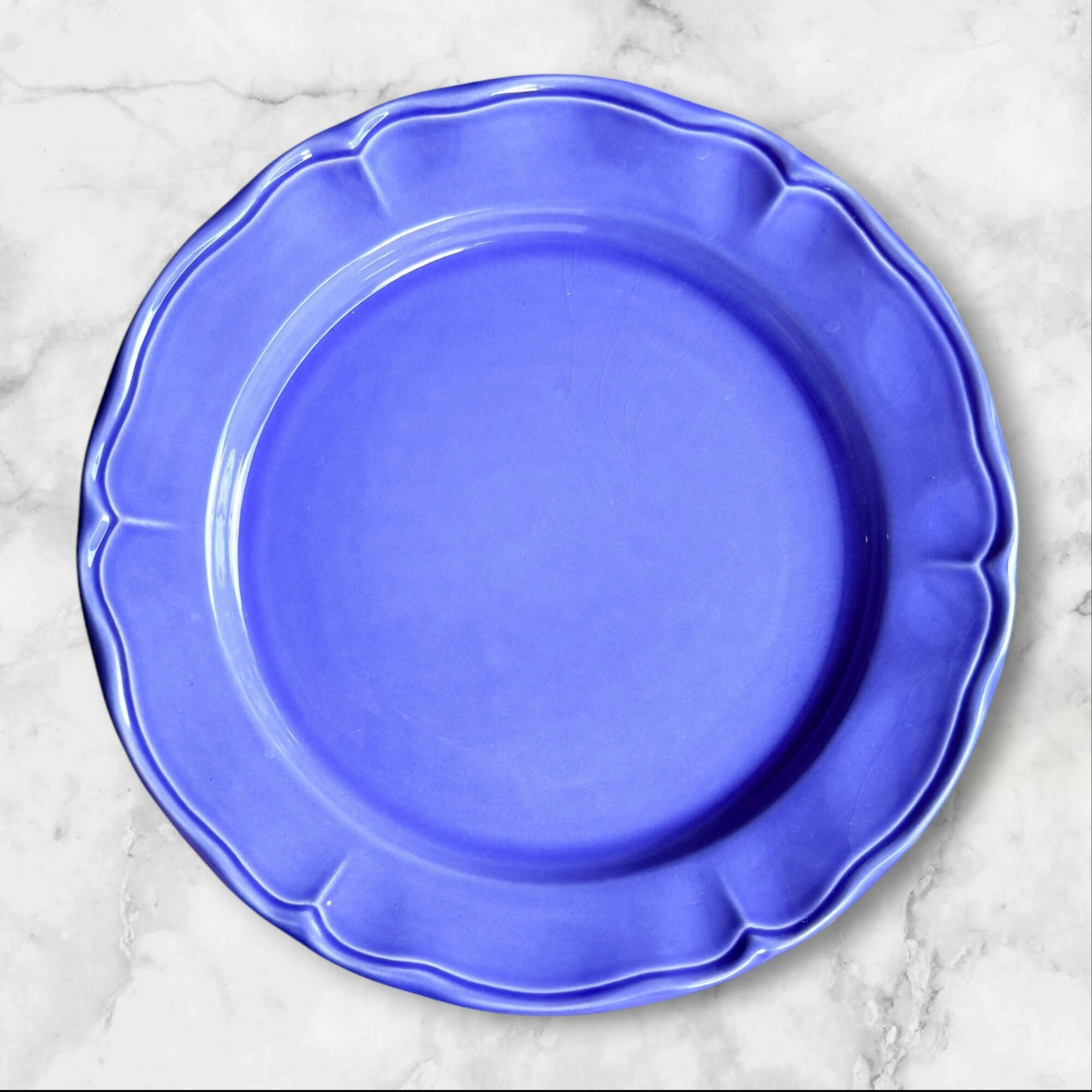 Varages Luberon Blue Purple Dinner Plates Set of 4 | Great Condition