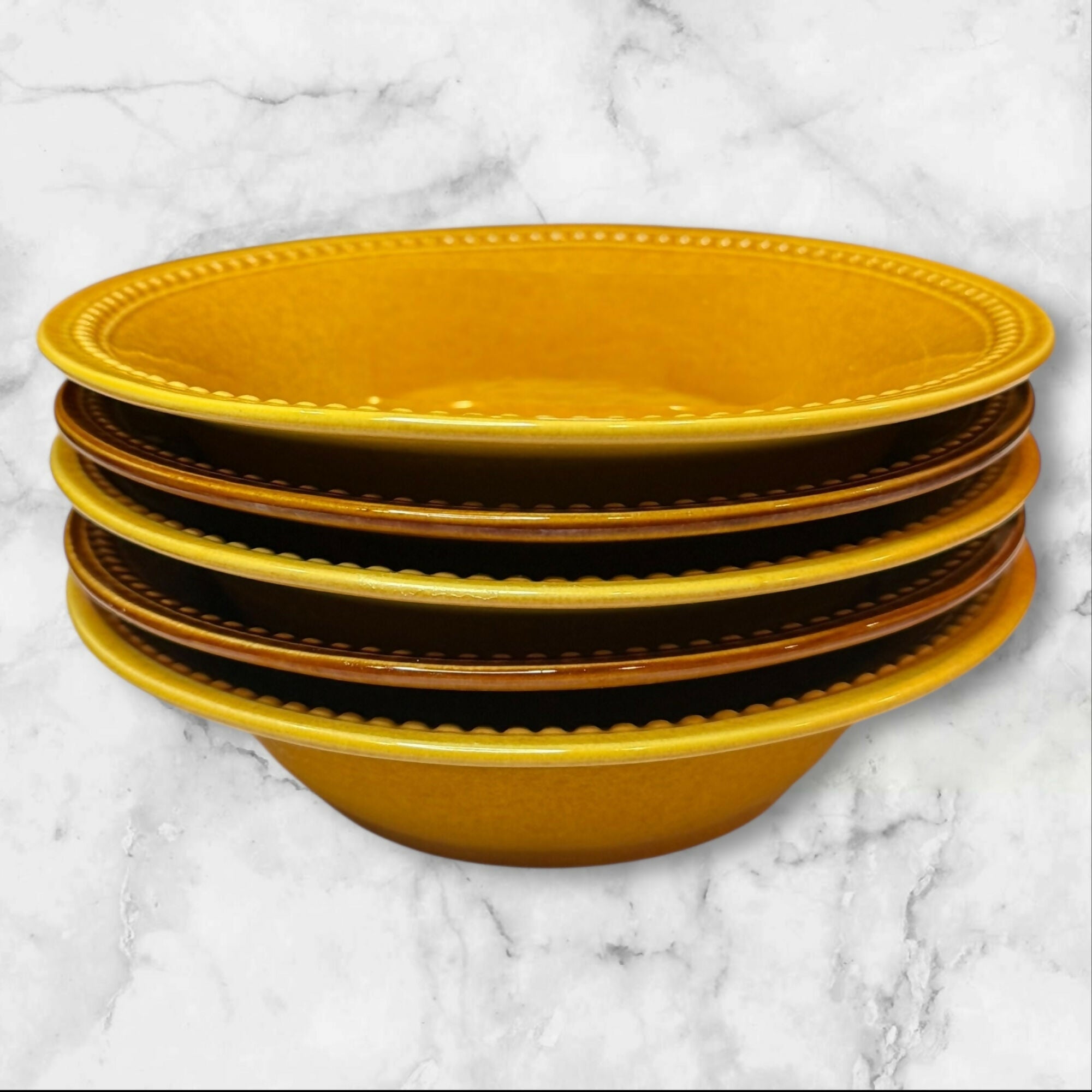 Pier 1 Spice Route Ginger & Coffee Bowls | Set of 5 | Great Condition