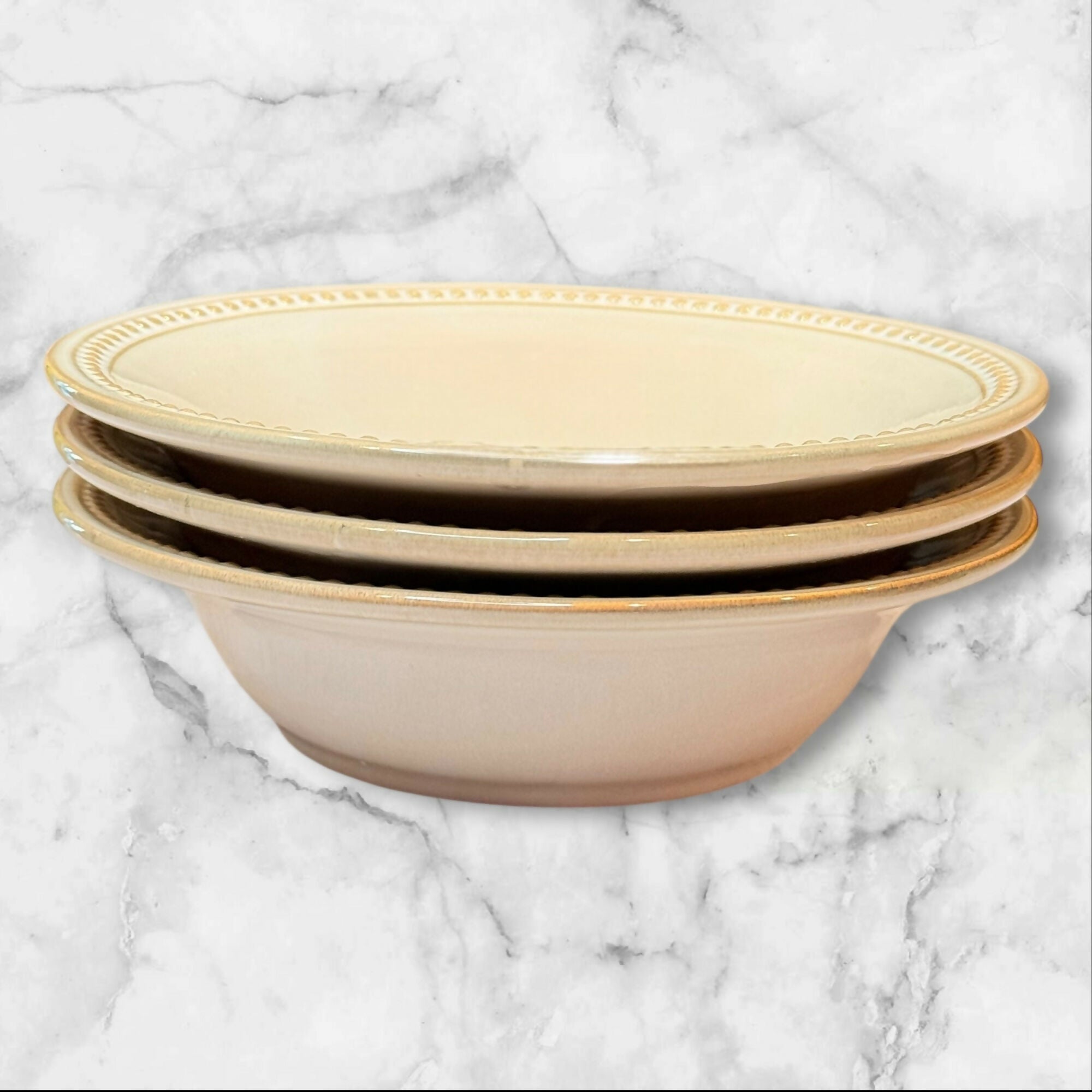 Pier 1 Spice Route Sesame Soup Cereal Bowls | Set of 3 | Excellent Condition