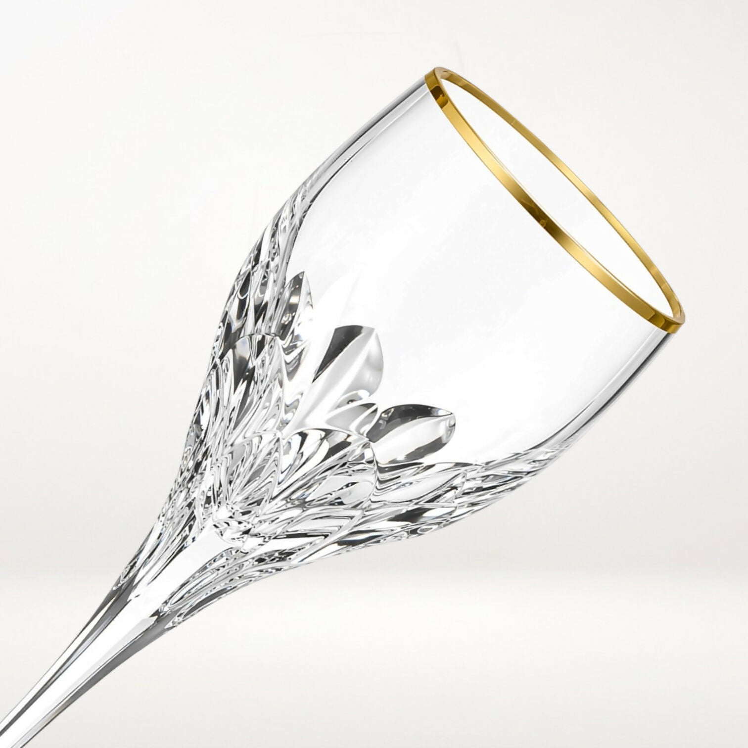 Gorham Crystal Diamond Gold Wine Glass | Elegant Stemware | Excellent Condition