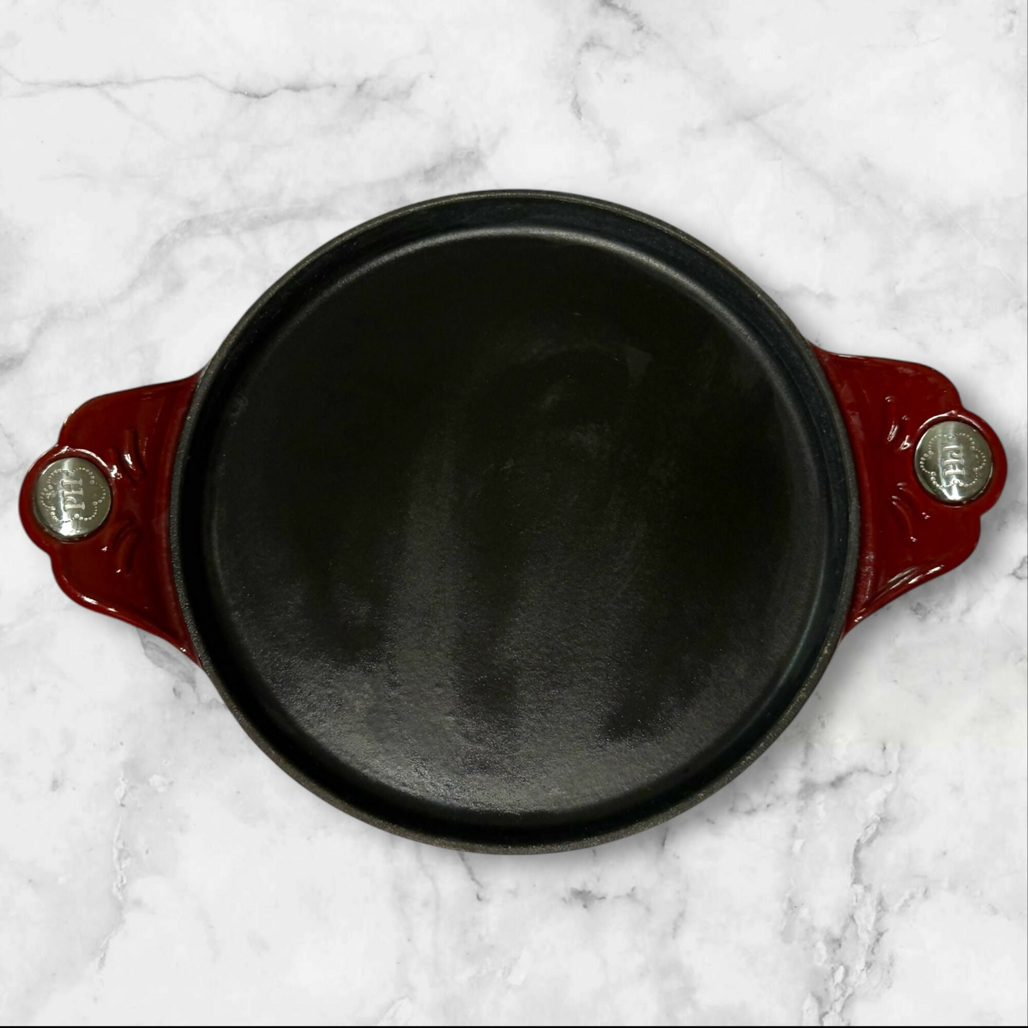 Princess House Mi Cocina Red Cast Iron Oval Griddle | 14” Handle | Great Condition