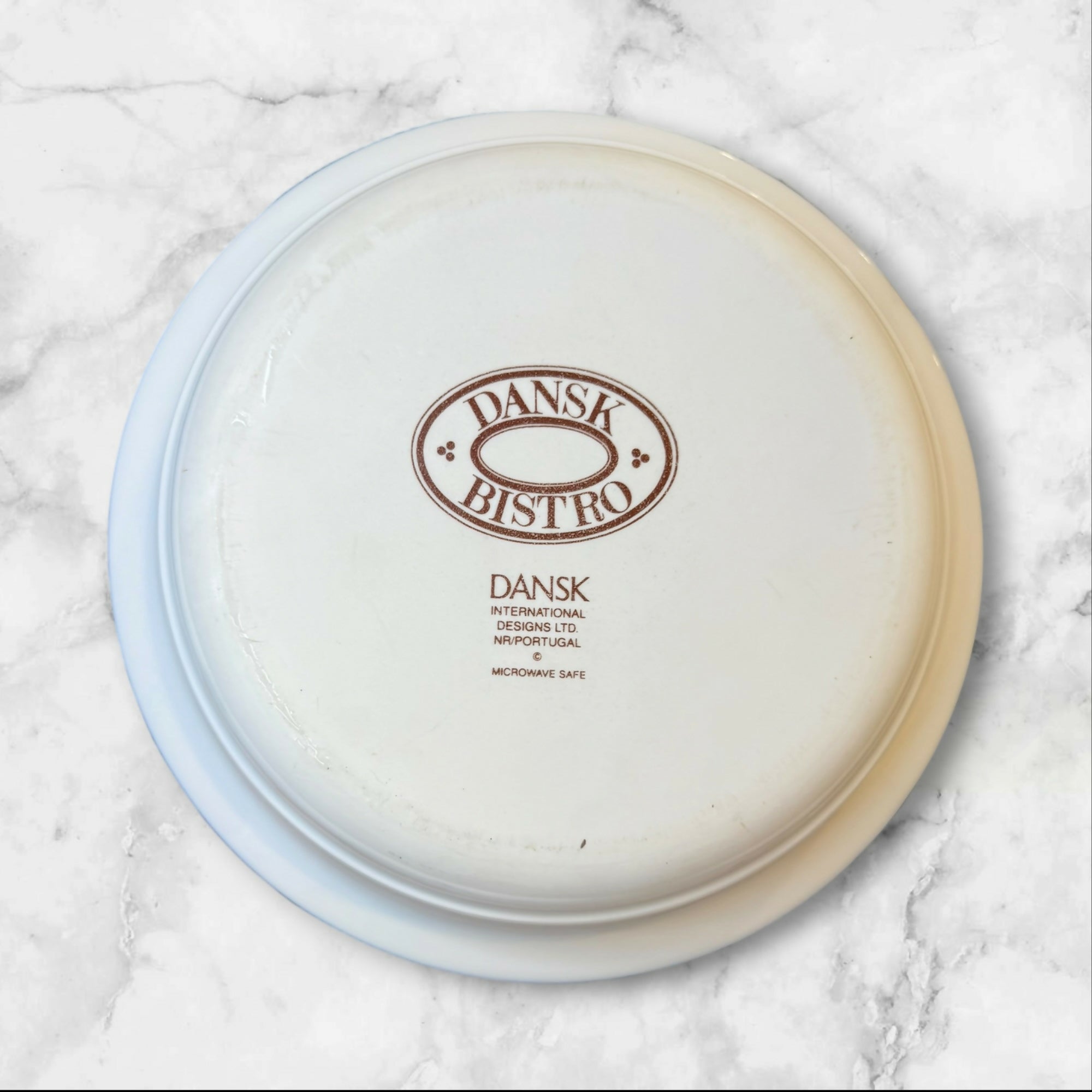 Dansk Christianshavn Blue Rim Soup Bowls Set of 4 Portugal 8” Stoneware
