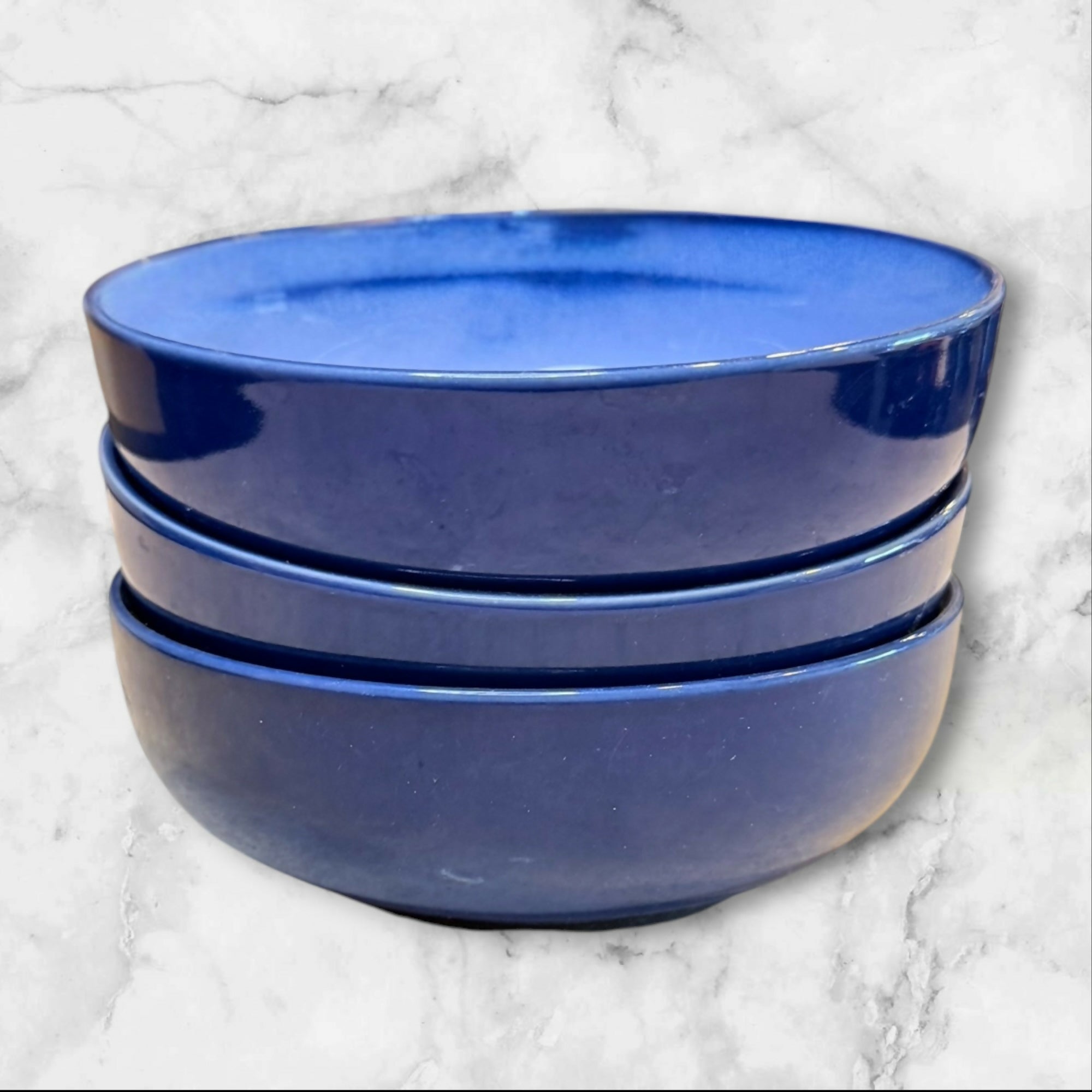 Sango Nova Blue Coupe Cereal Bowls | Set of 3 | Excellent Condition