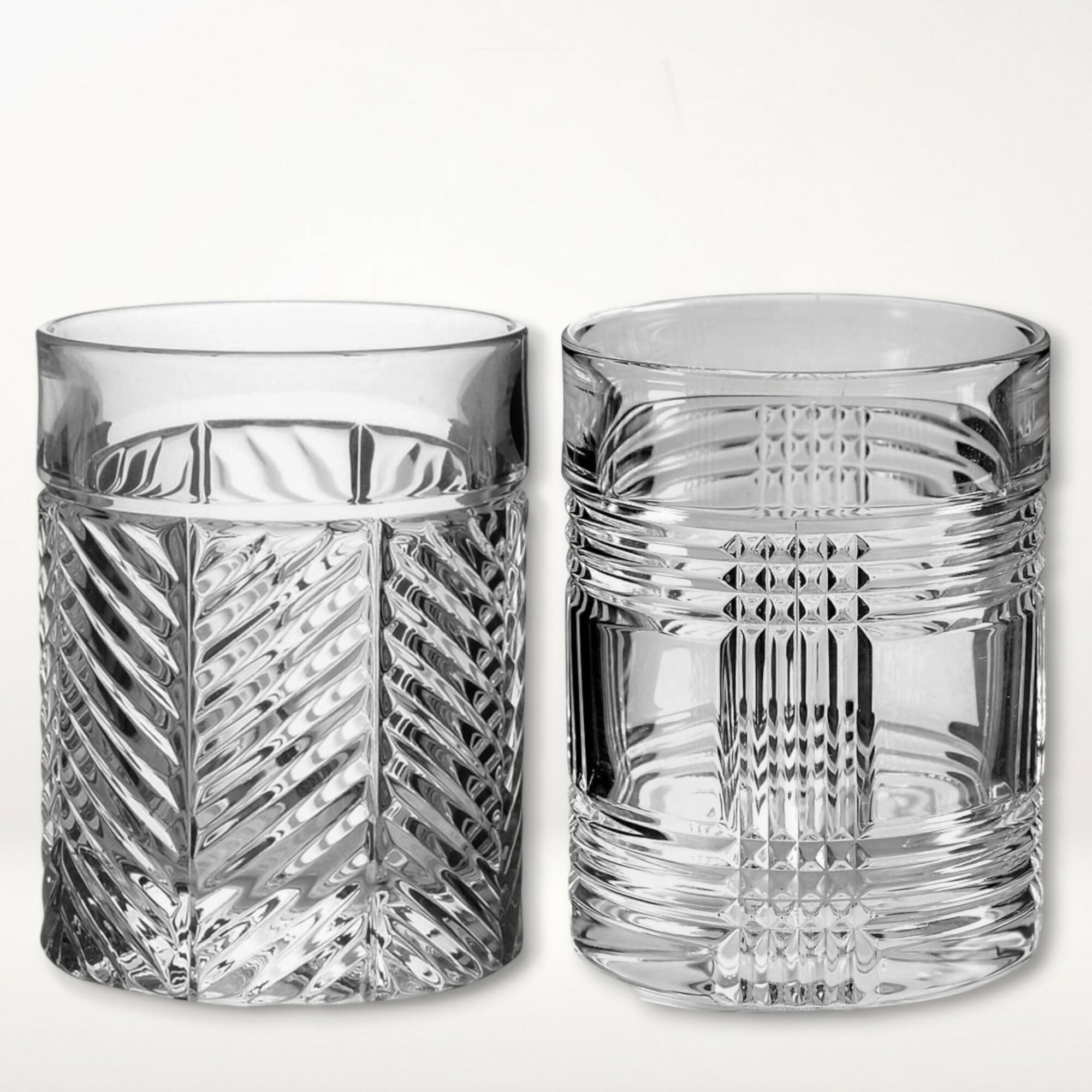 Ralph Lauren Crystal Glen Plaid & Herringbone DOF Glasses | Set of 2 | Excellent