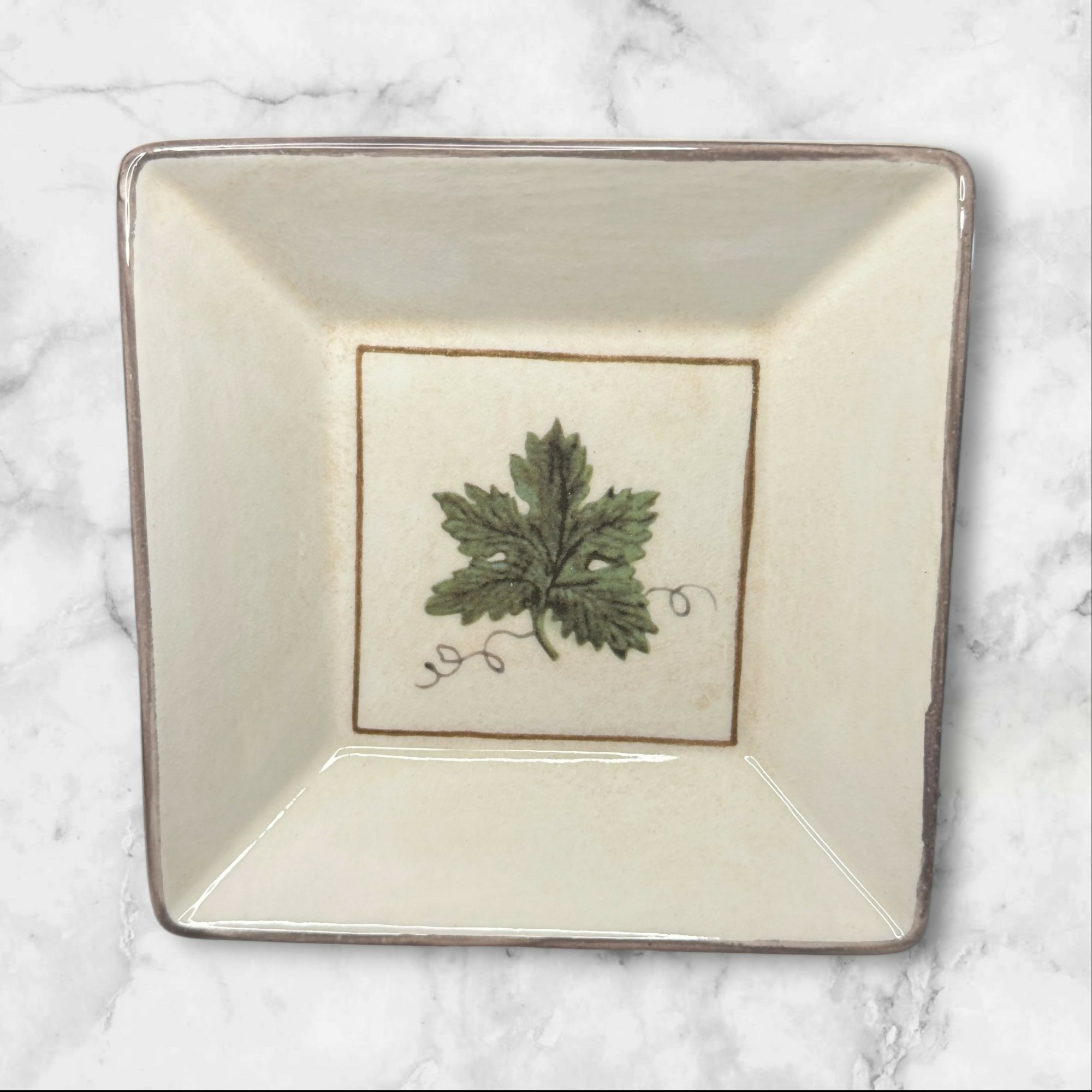Williams Sonoma Botanical Leaf Square Bowls | Set of 4 | Excellent