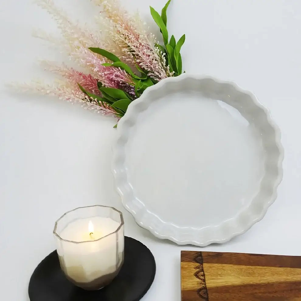 Carthage & Co | Juniper Stoneware Tart Plate, 10.5” Fluted | New Without Box