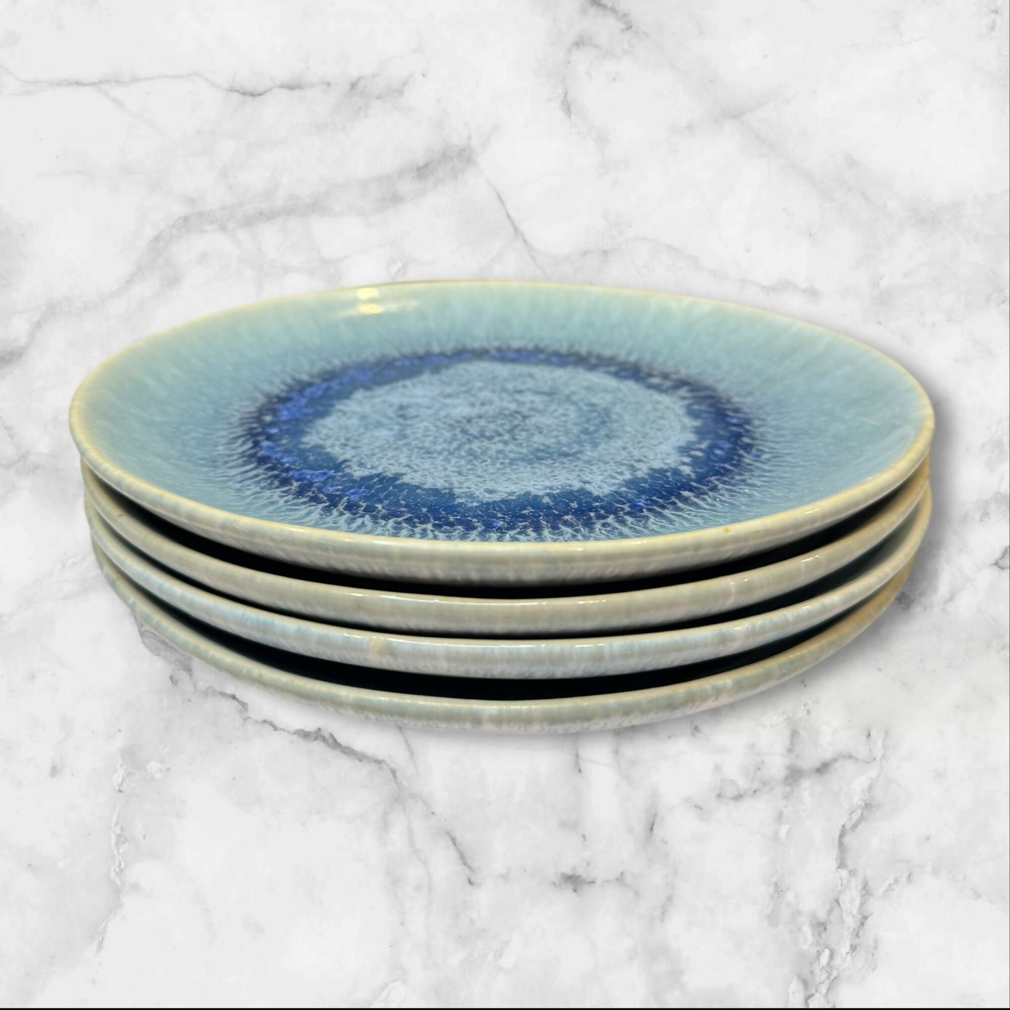 Crate & Barrel Caspian Blue Salad Plates | Set of 4 | Good Condition