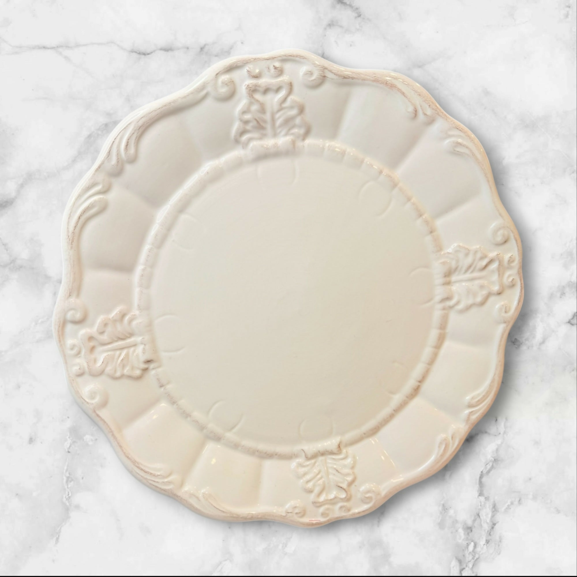 Better Homes Ivory Embossed Dinner Plates | Set of 4 | Excellent Condition