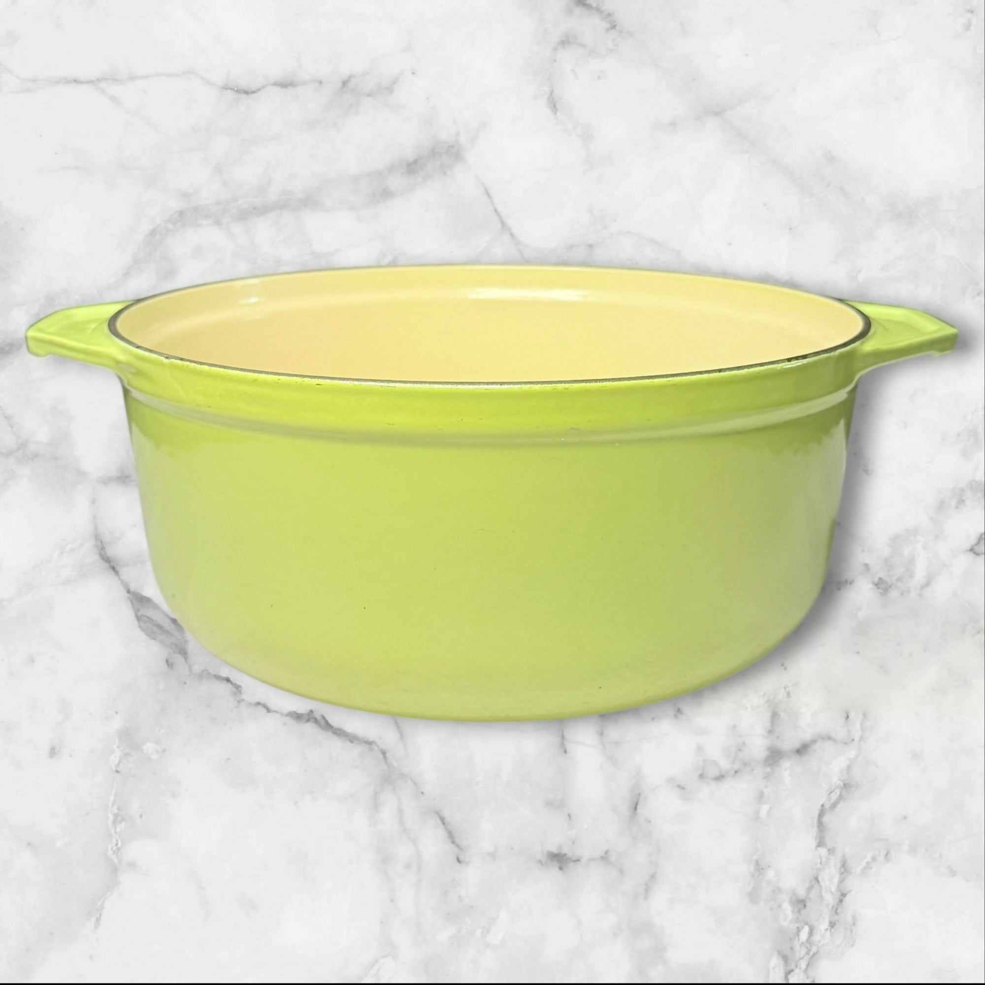 Cousances France Avocado Green Cast Iron Dutch Oven 4.5 Qt | Vintage Rare