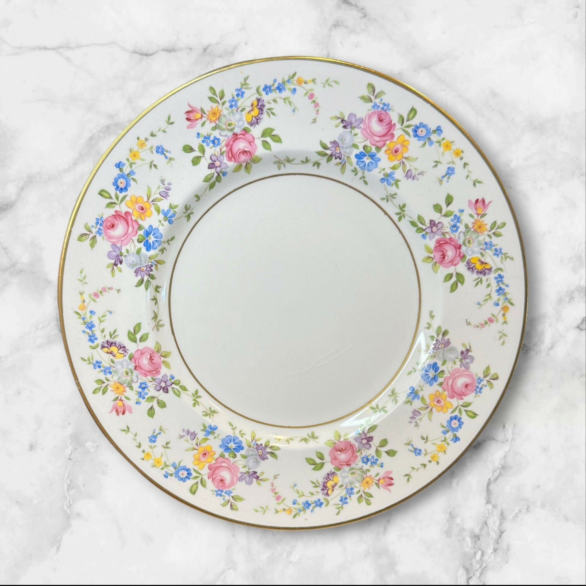 Simpsons Elizabeth Rose Floral Dinnerware Set | Set of 8 | Vintage Condition