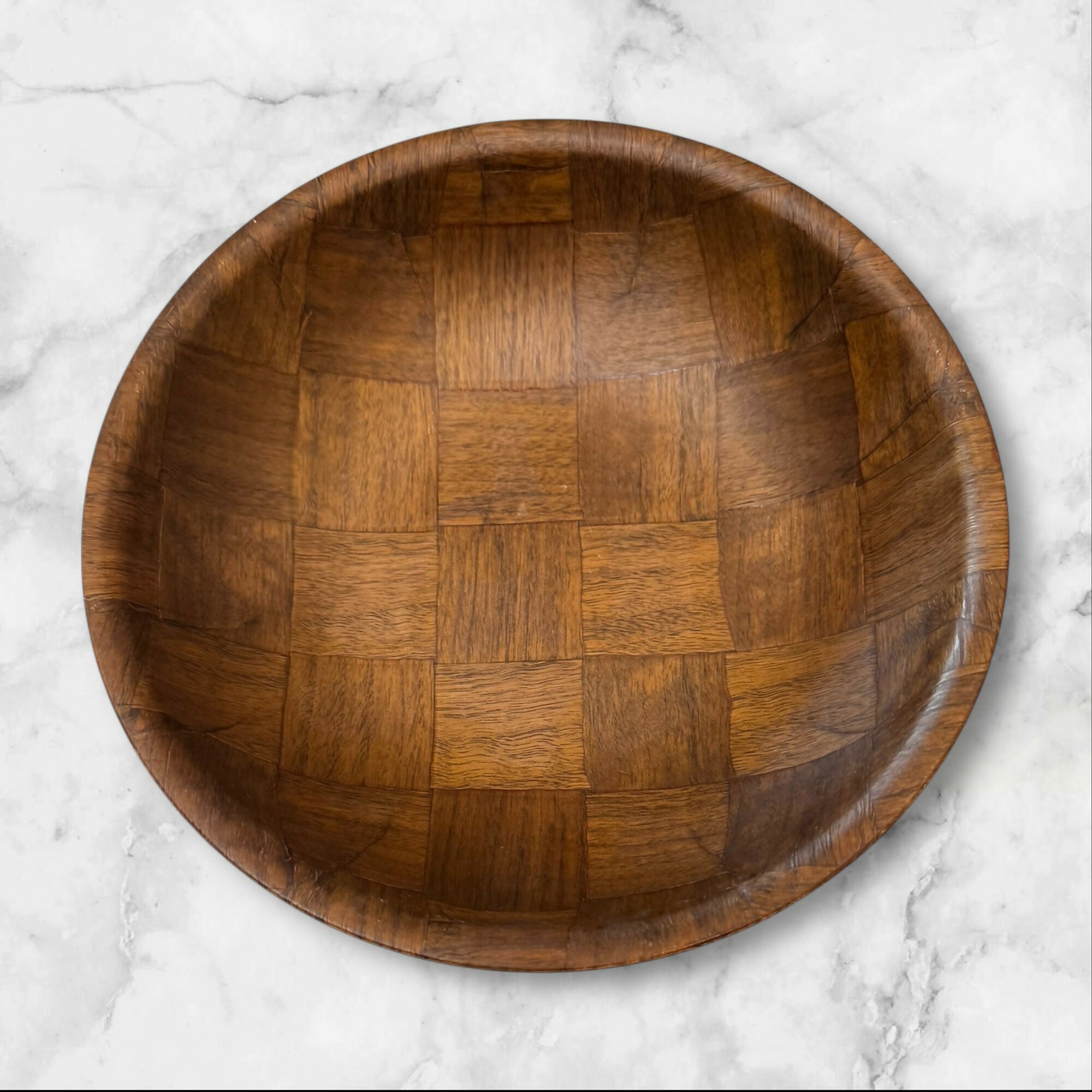 Woven Wood Serving Bowls | Set of 4 | Gently Used