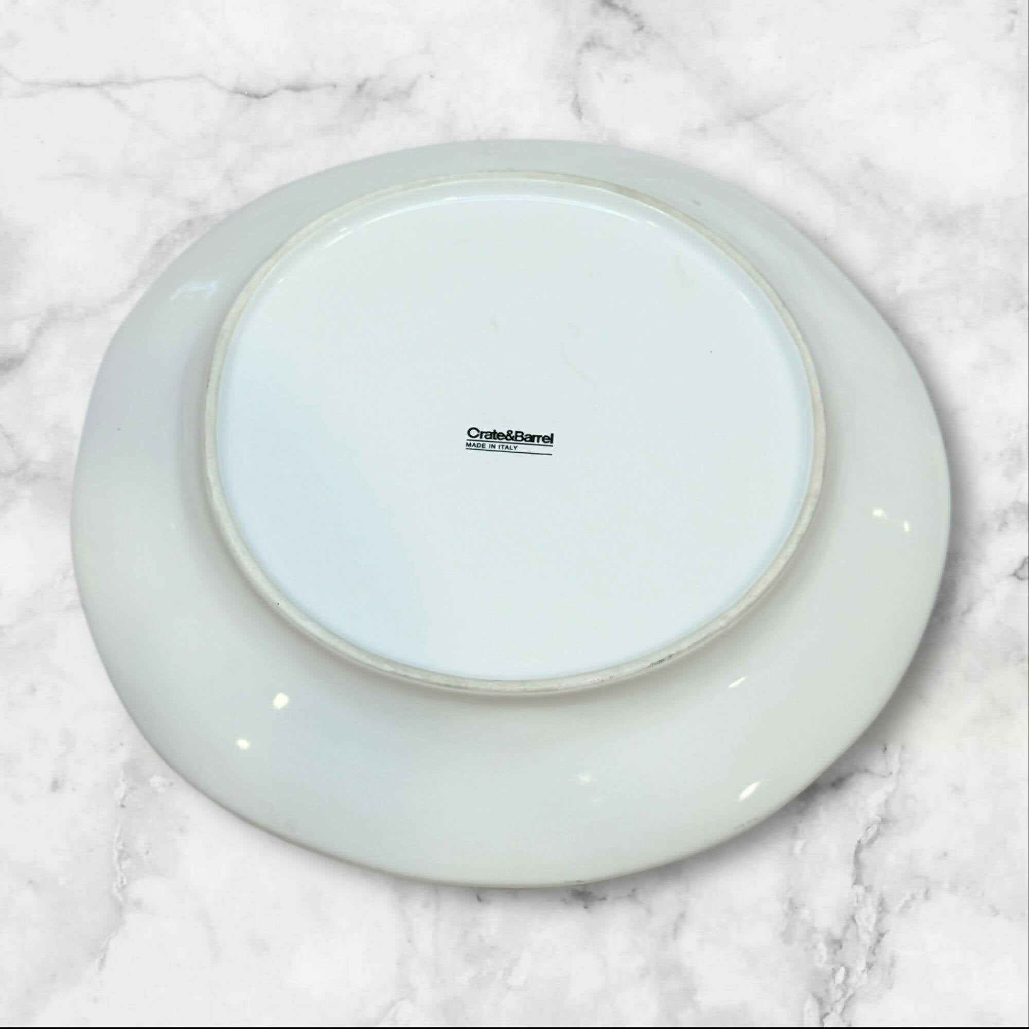 Crate & Barrel Italian White Dinner Plates | Set of 4 | Good Condition