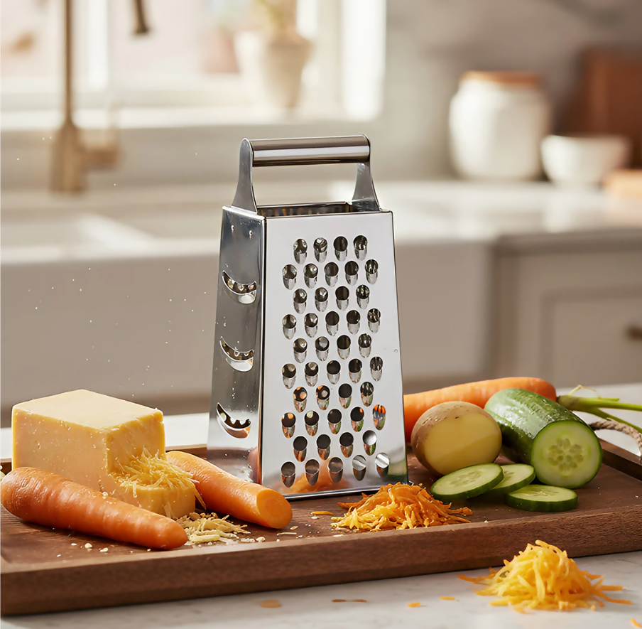 Anygleam Silver Stainless Steel Food Slicer – Multi-Function Kitchen Tool for Fruits, Vegetables & More
