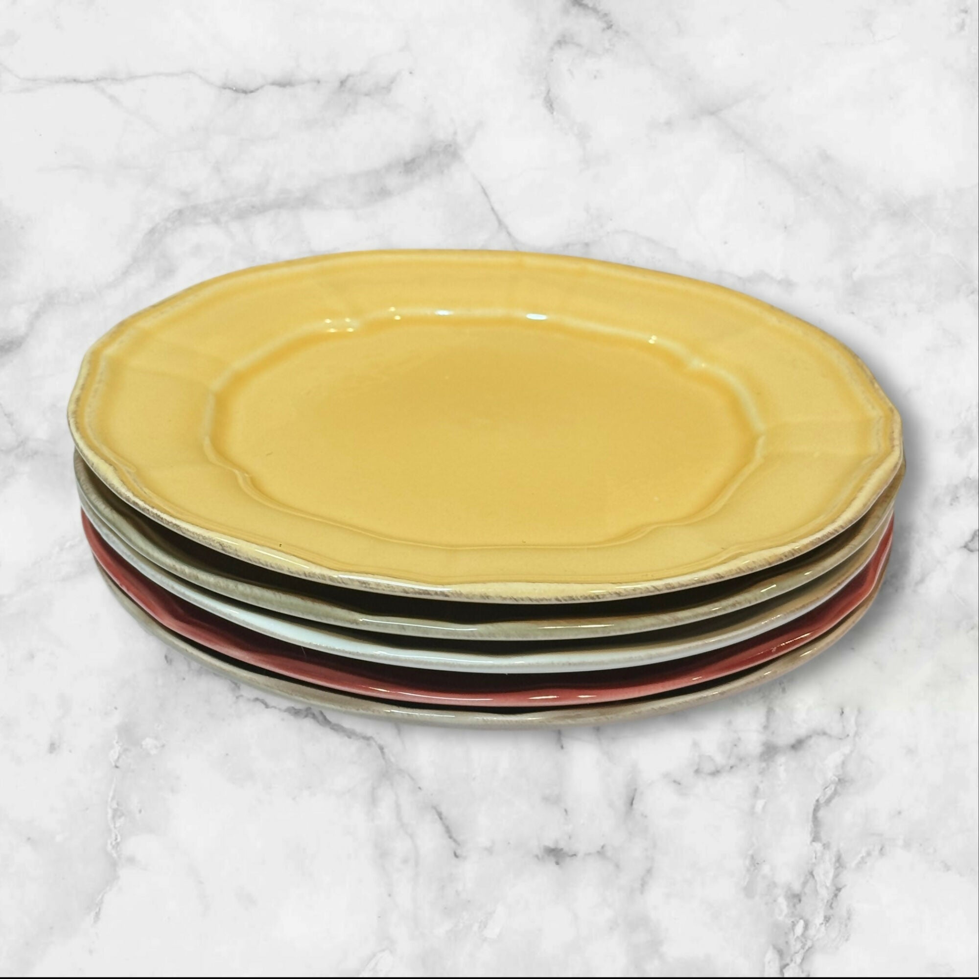 Toscano Noble Excellence Salad Plates | Mixed Colors | Set of 5 | Excellent Condition