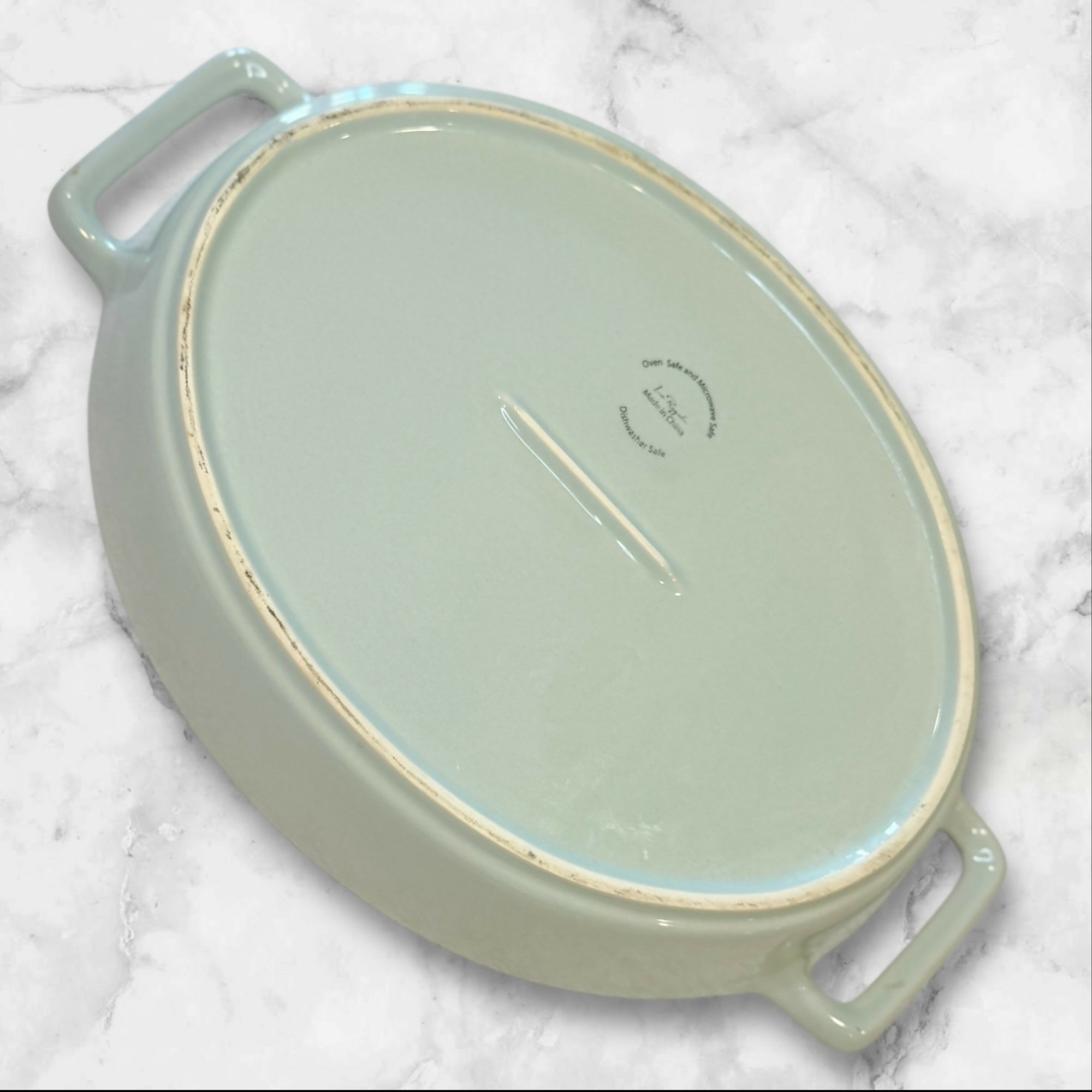 Le Regalo Oval Baking Dish w Handles | Aqua | Excellent Condition