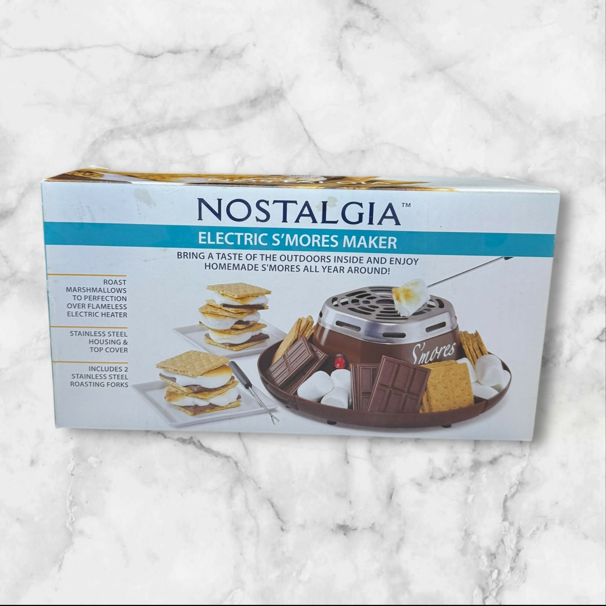 Nostalgia Electric S’mores Maker | Flameless Indoor Roaster | New in Box