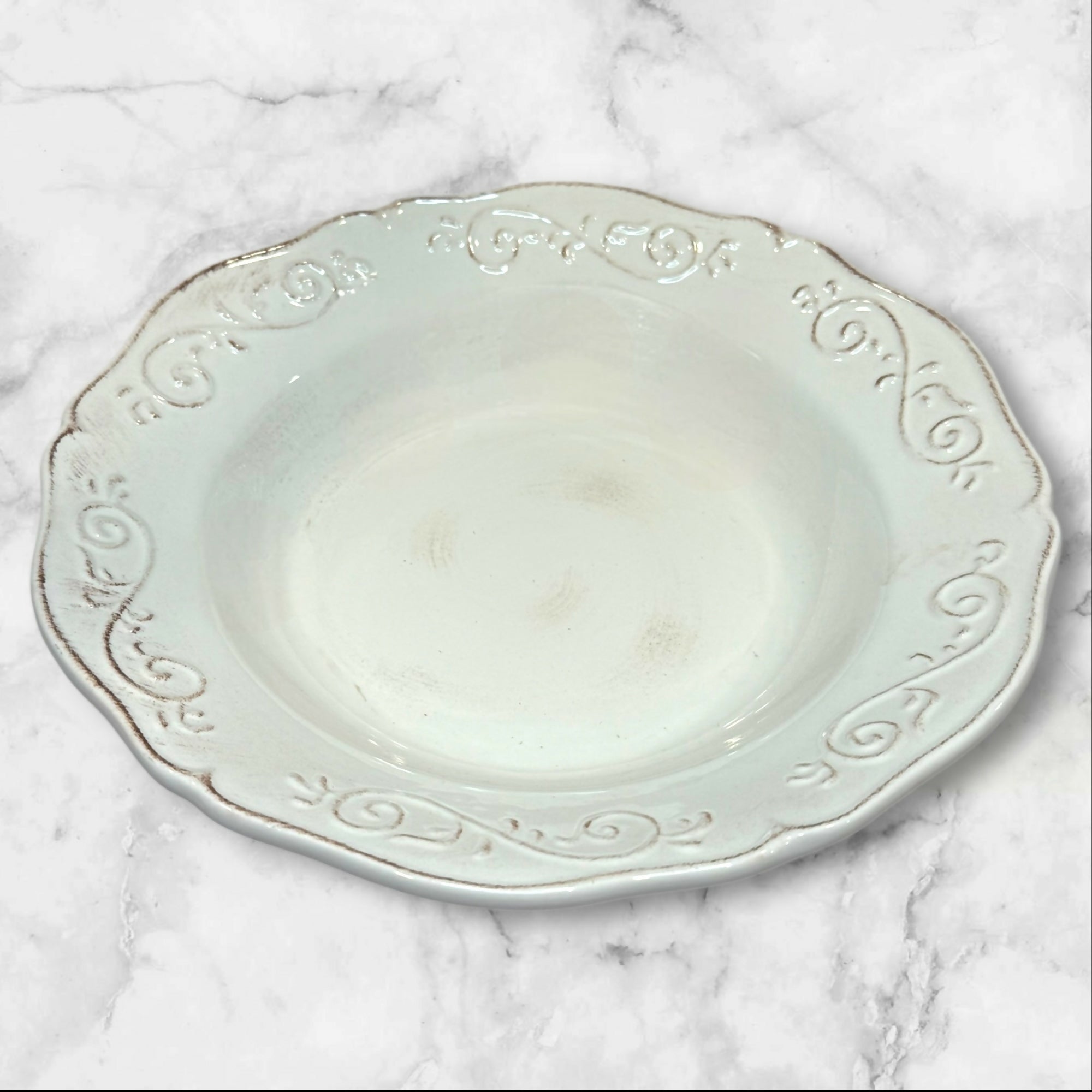 Artimino Baroque Beige Large Rim Soup Bowls | Set of 4 | Great Condition