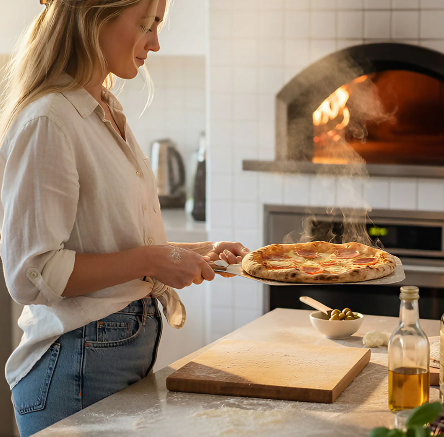 Anygleam 35.5x30.5cm Pizza Shovel With Foldable Wooden Handle Bakeware Kitchen Tools No Oxidation