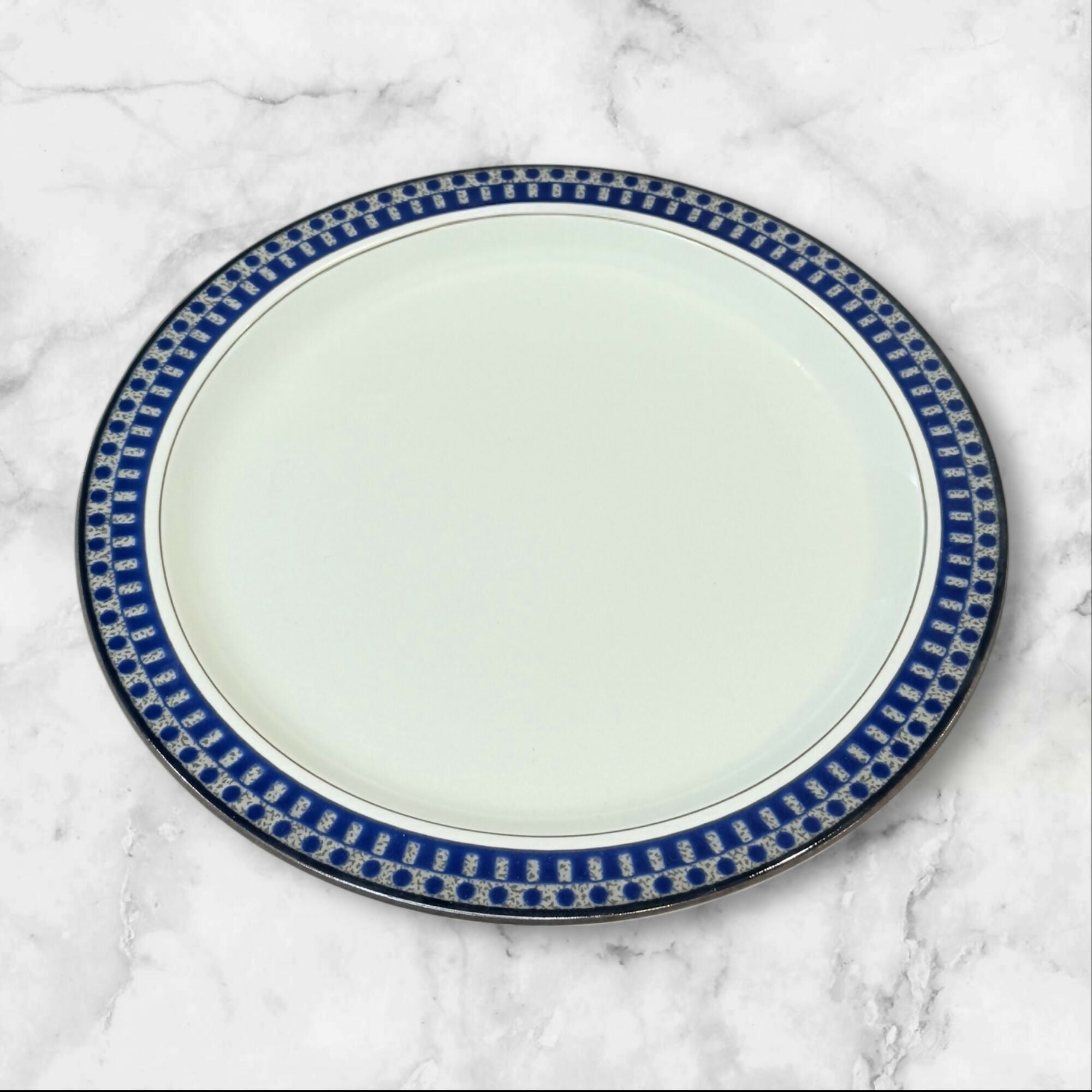 Mikasa Aztec Blue Salad & Dinner Plates | Set of 8 | Discontinued | Excellent