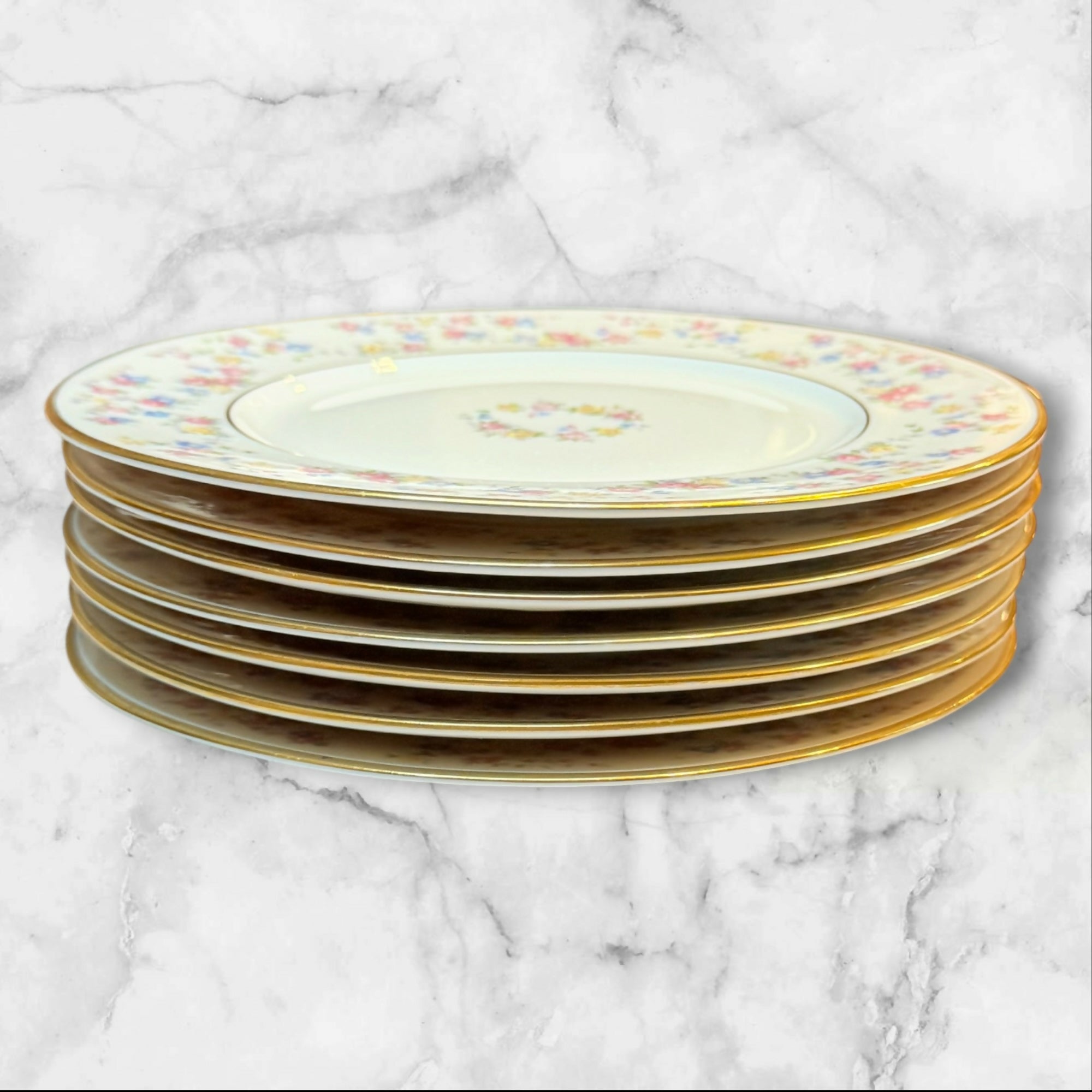 Lamberton Reverie Bread & Butter Plates Set of 7 | Floral | Excellent