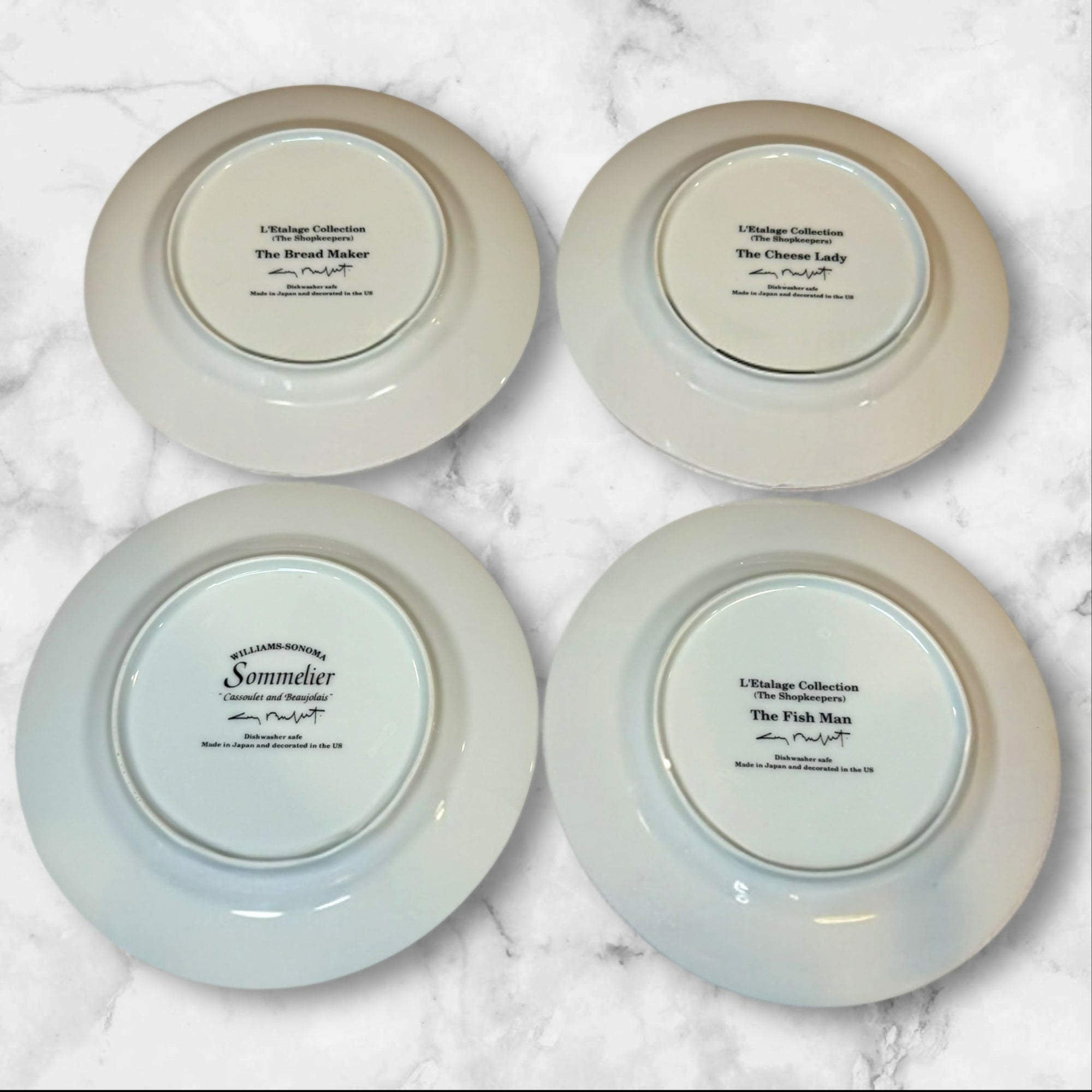 Williams Sonoma Green Rim Salad Plates | Set of 8 | 7.75” | Excellent Condition