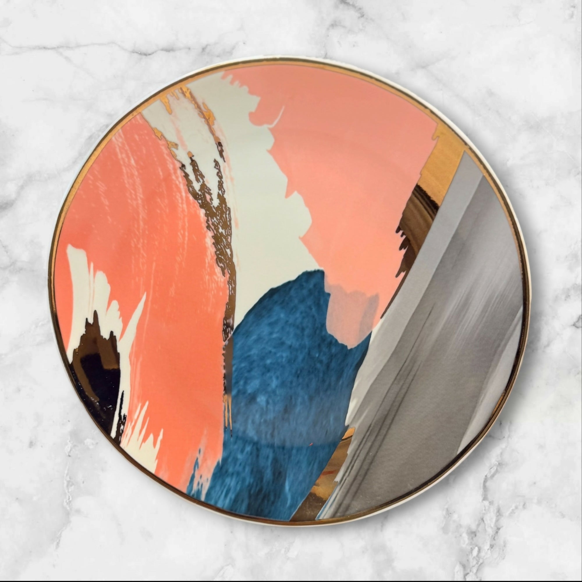 West Elm Brushstroke Abstract Salad Plates | Set of 4 | Excellent Condition