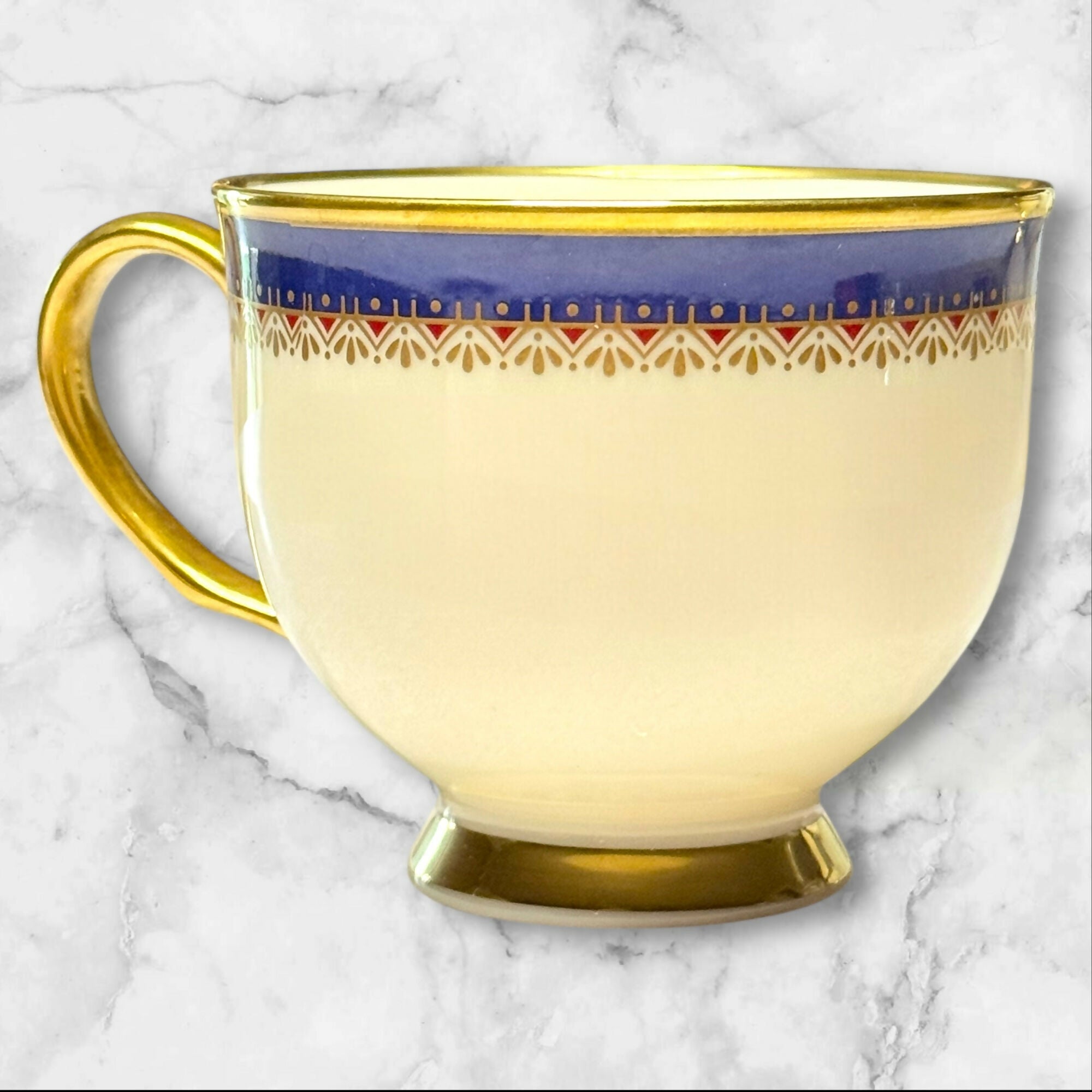 Lenox Jefferson Footed Tea Cups & Oval Serving Platter | Set of 5 | Excellent Condition