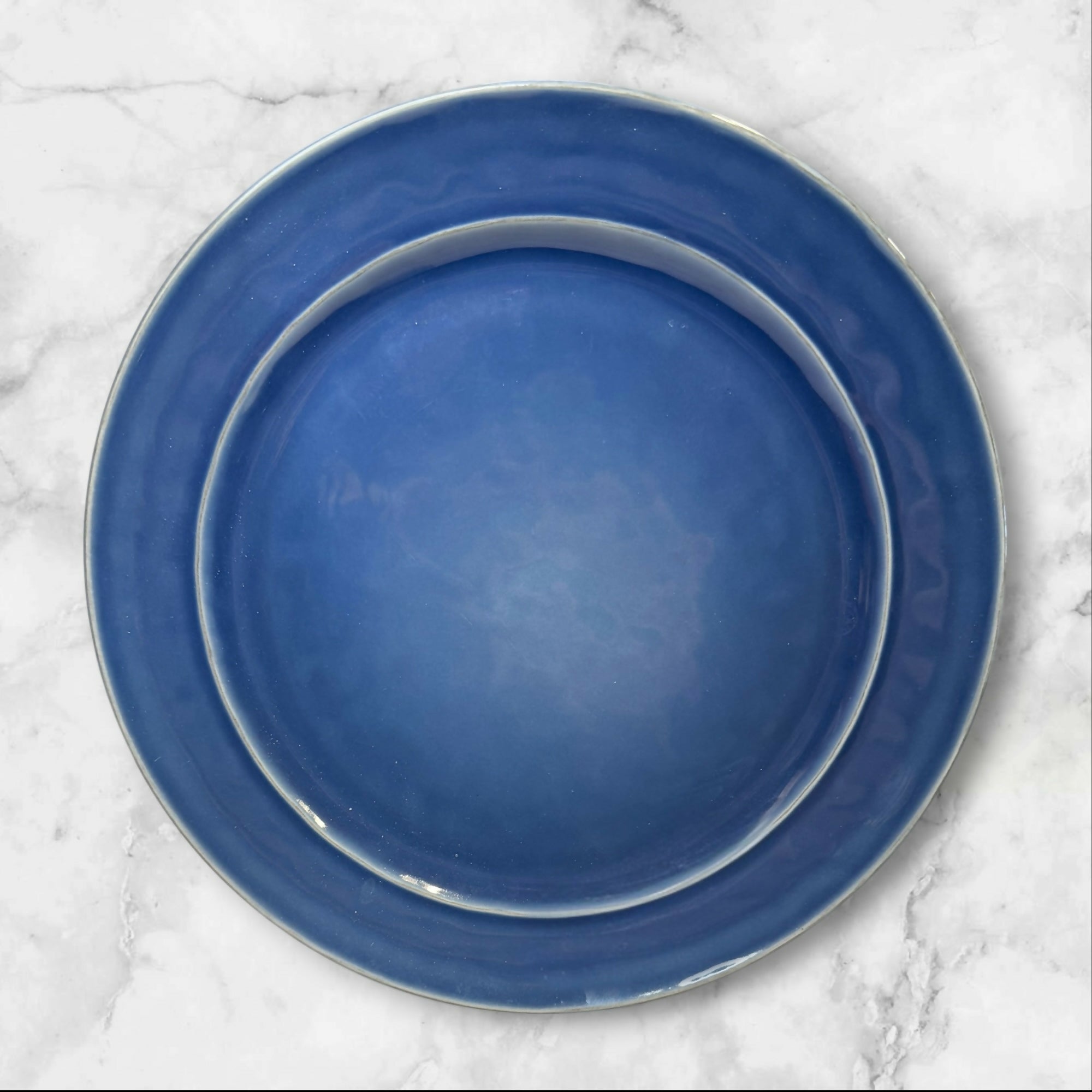 Pottery Barn Cambria Ocean Blue Dinner Plates | Set of 4 | Good Condition