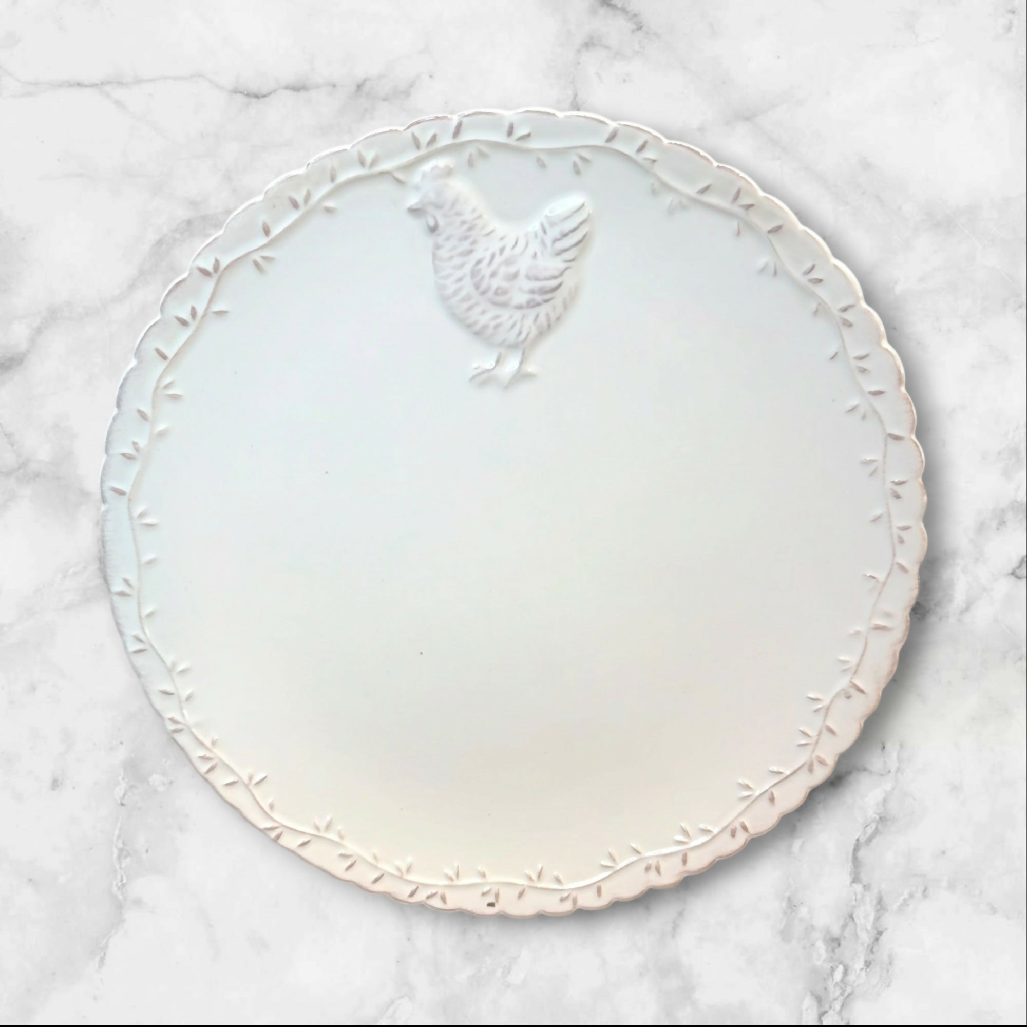 Hobby Lobby White Chicken Luncheon Plates Set of 4 | Farmhouse | Excellent