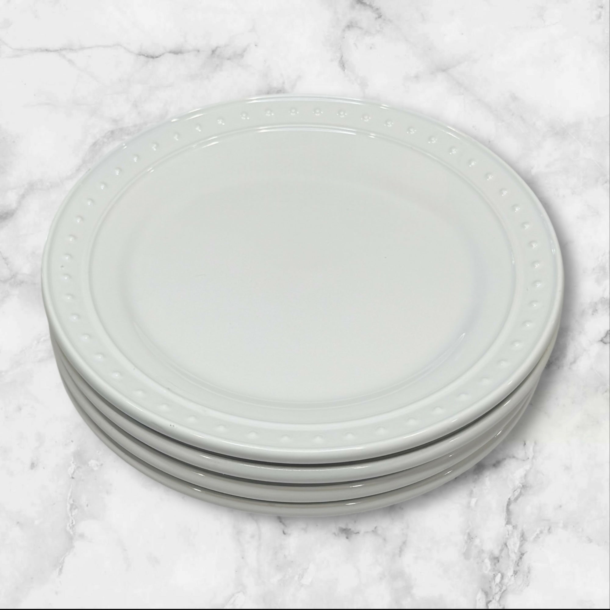 World Market Nantucket White Dinner Plates | Set of 4 | Great Condition