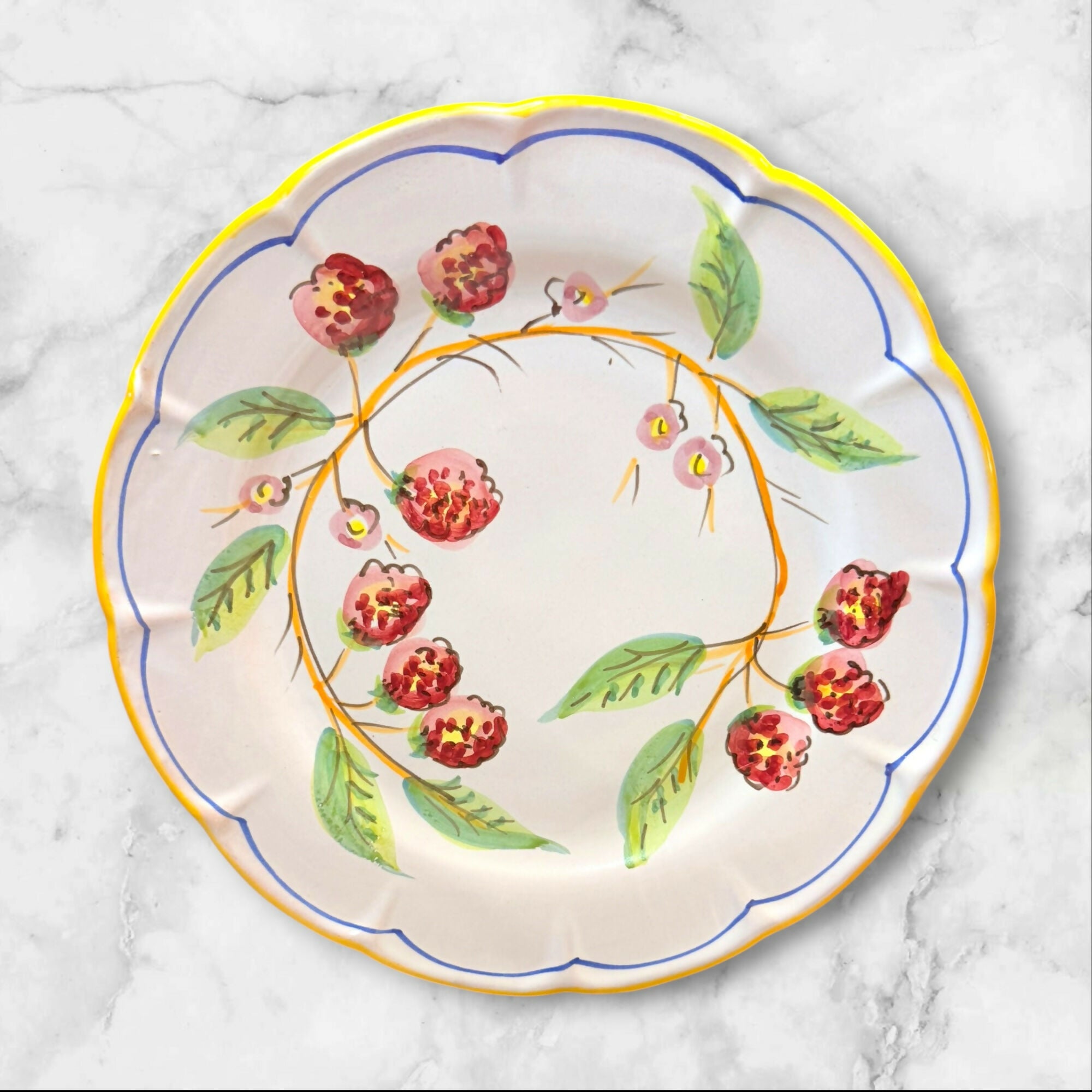 Gumps Handpainted Italian Fruit Dinner Plates Set of 5 | Gently Used
