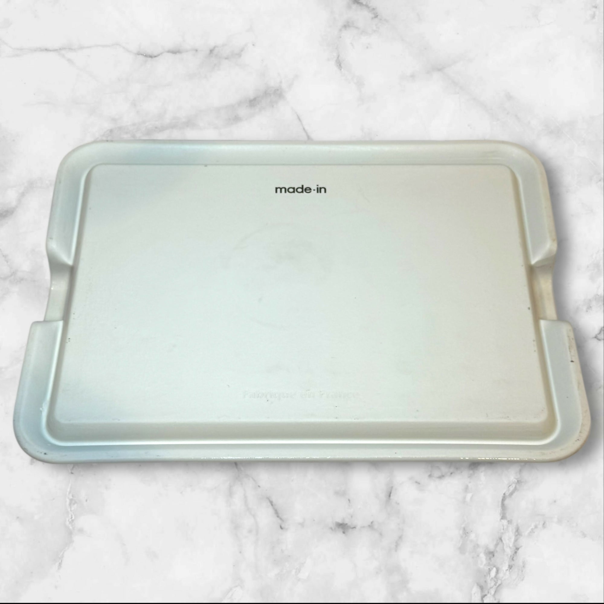 Made In France Rectangular Baking Dish | White Enamel | Excellent Condition